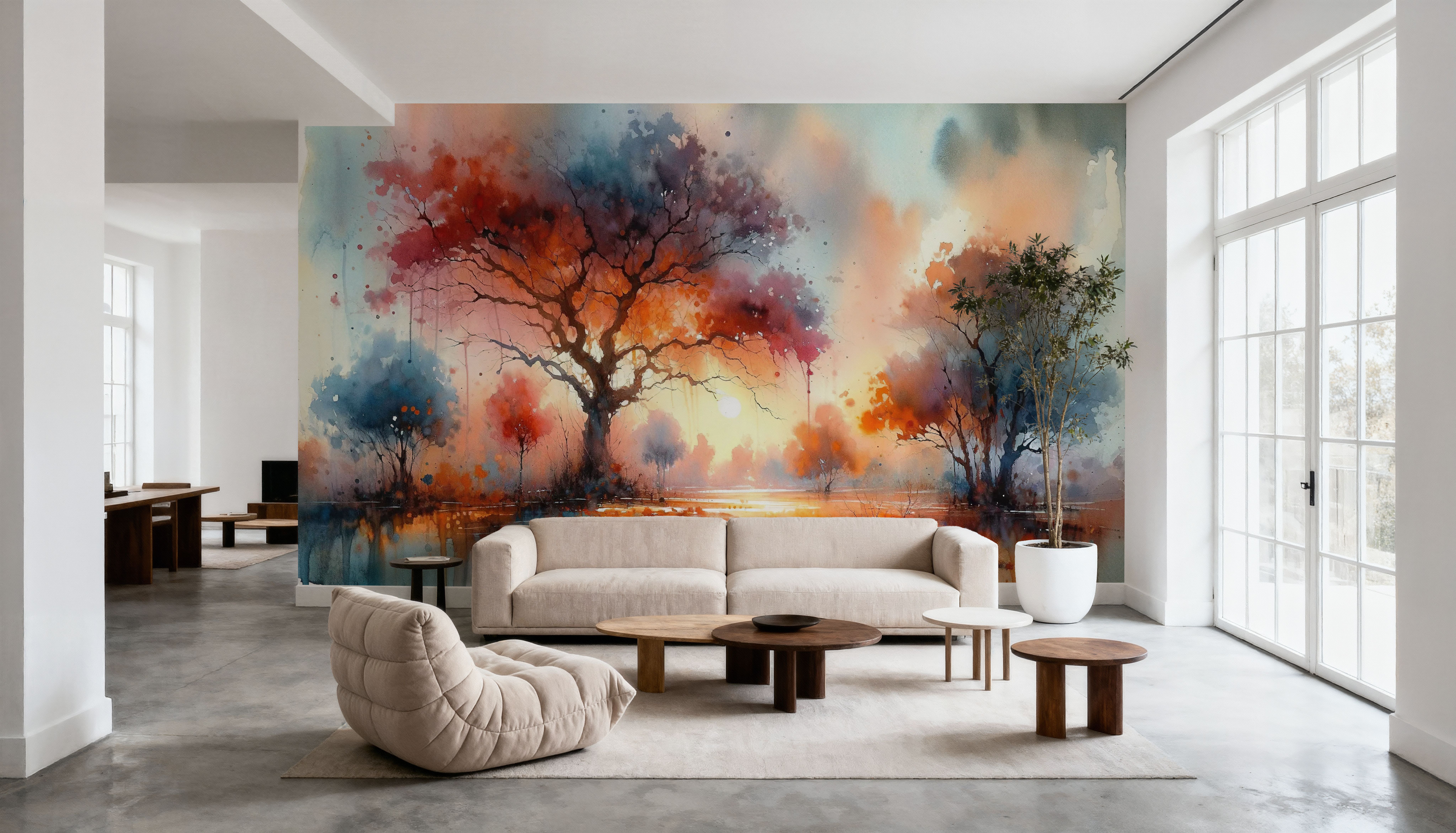 Autumn's Fiery Canopy at Dusk