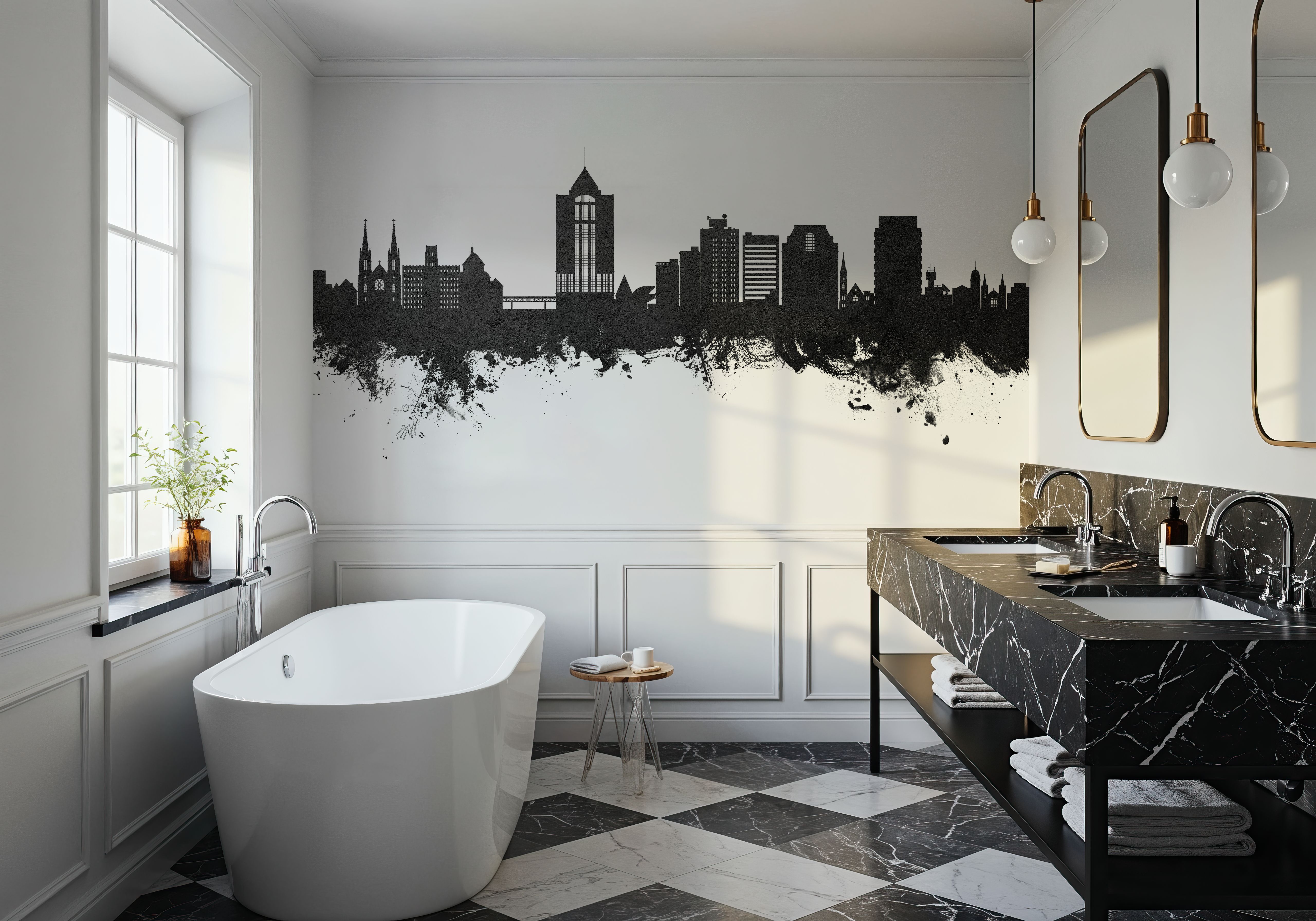 Roanoke Virginia Skyline Black & White