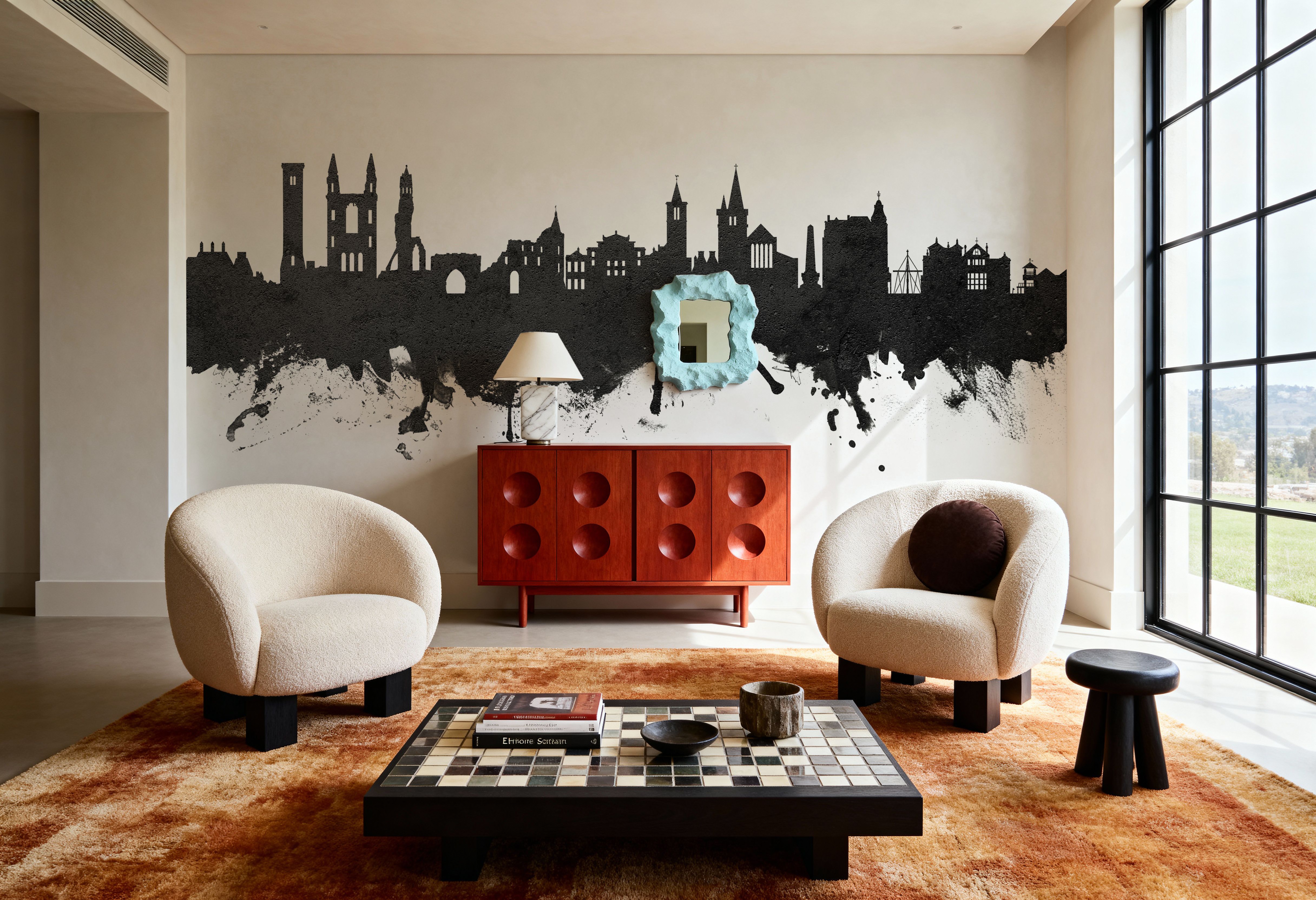 At Andrews Scotland Skyline Black & White, Wallpaper