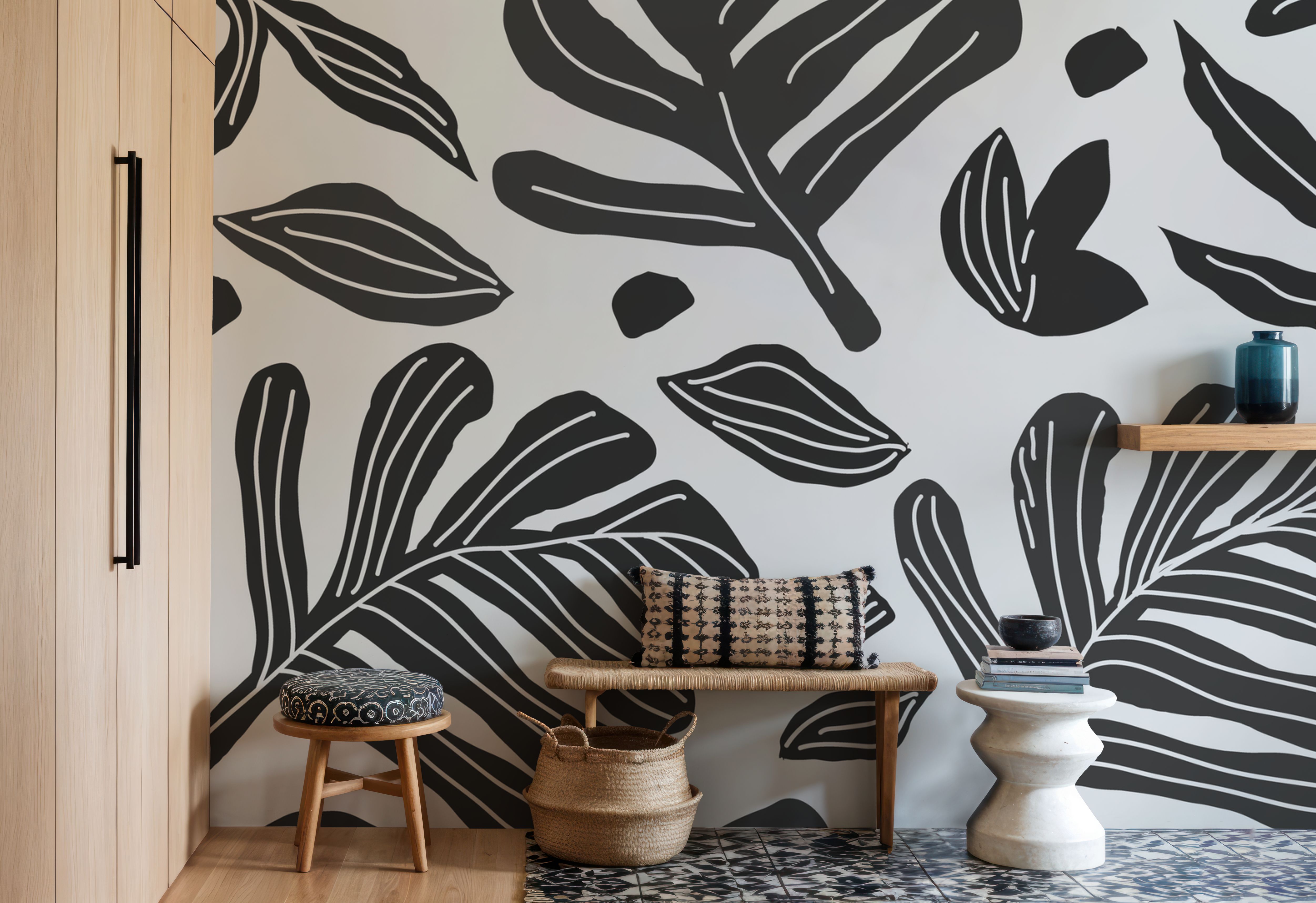 Monstera Cuttings, Black & White