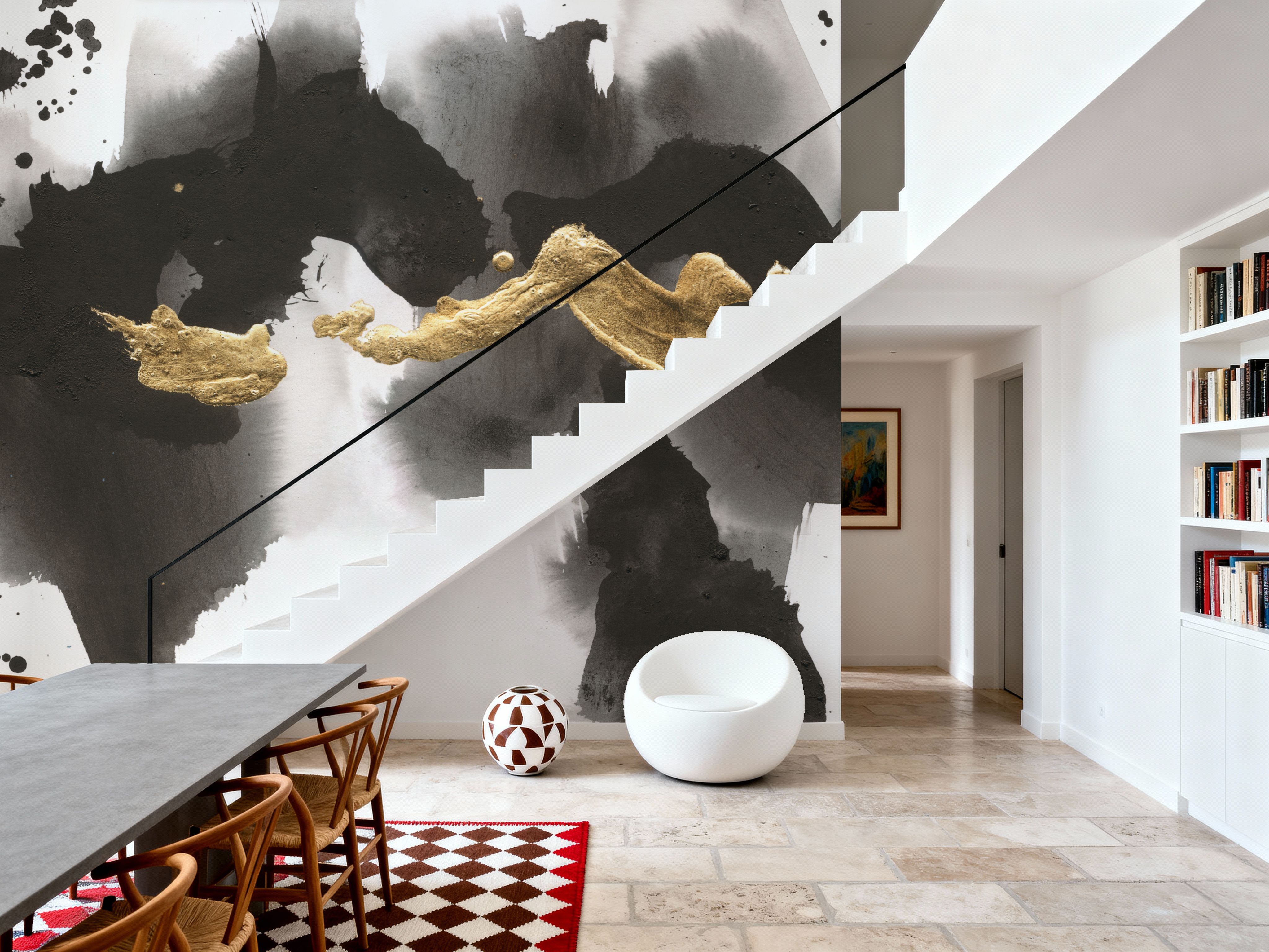 Wall Mural - Ink Splash I - Abstract Contemporary mural wallpaper - Bedroom - Wallism US - Premium, Textured or Peel & Stick