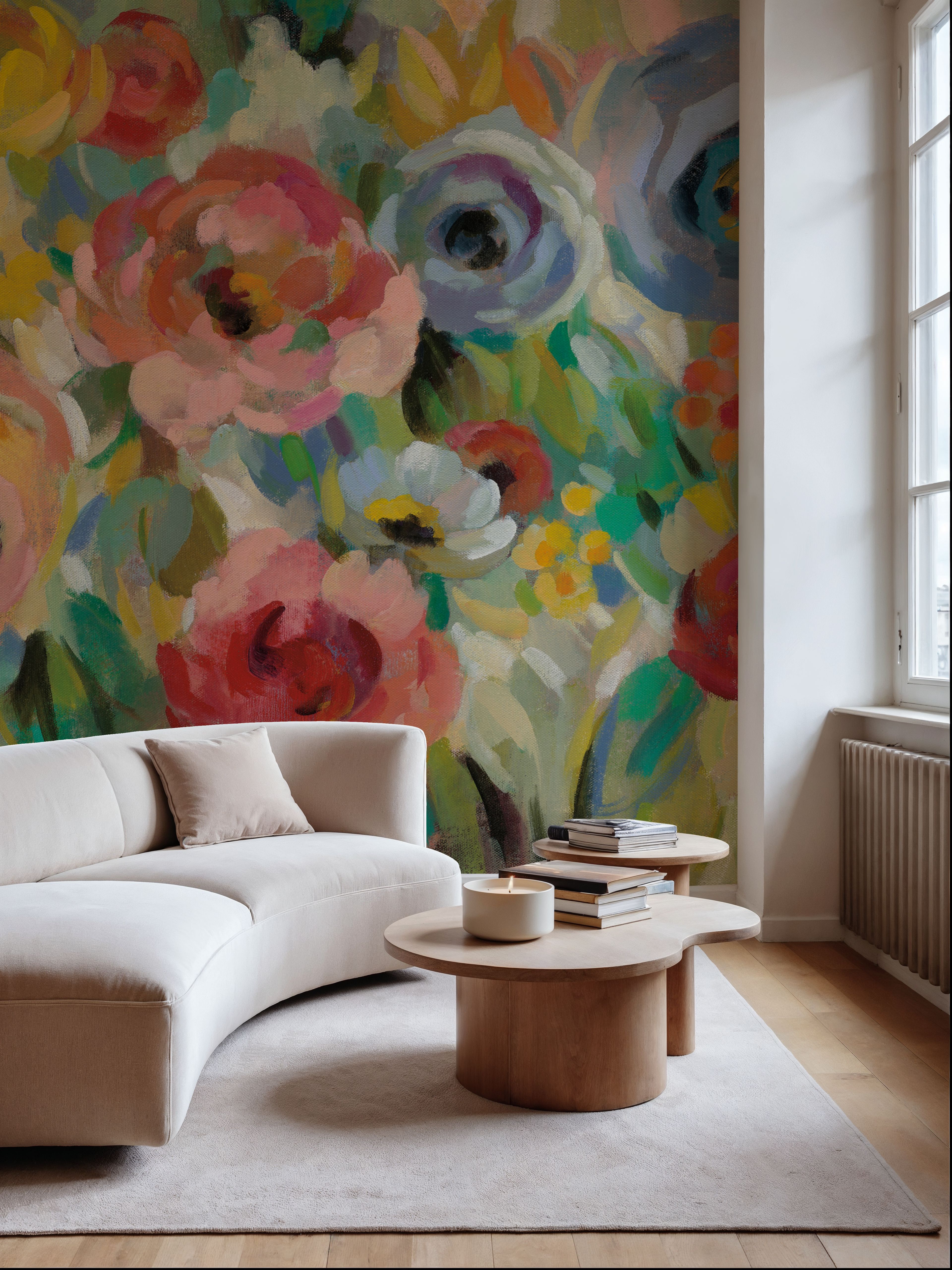 Vivid Coral Floral I