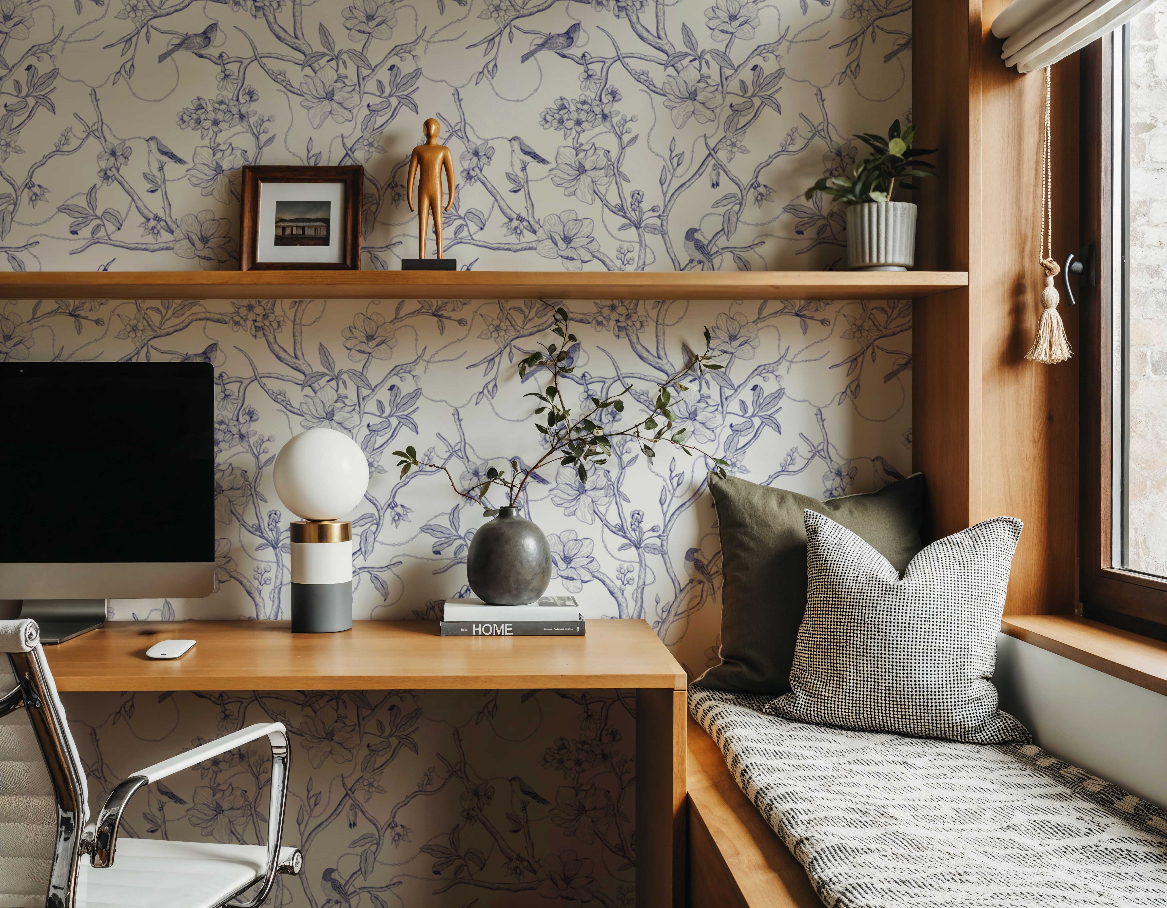 Trailing Tree of Life, Blue on White