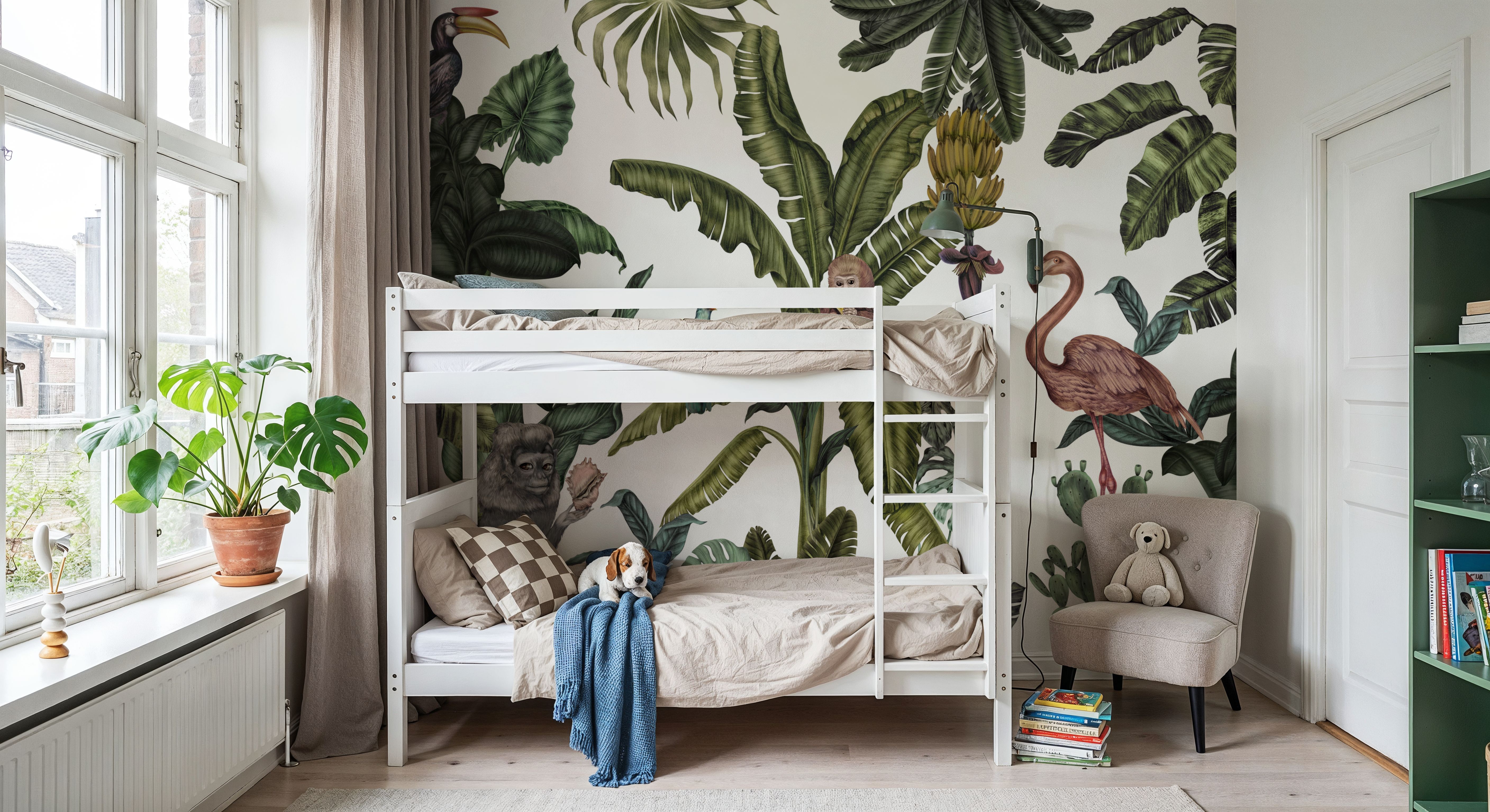 Monkeys With Birds, White