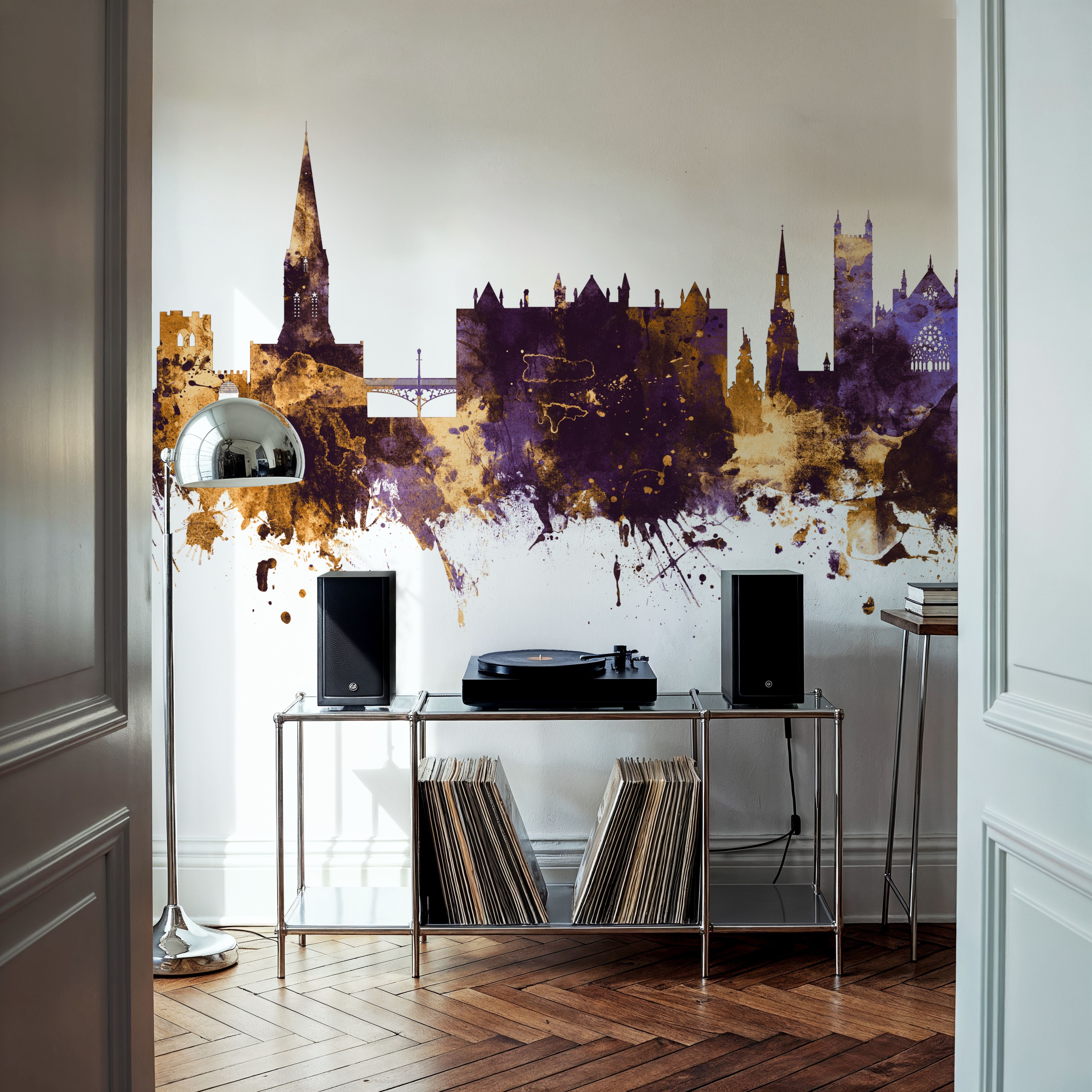 Exeter England Skyline Purple & Gold