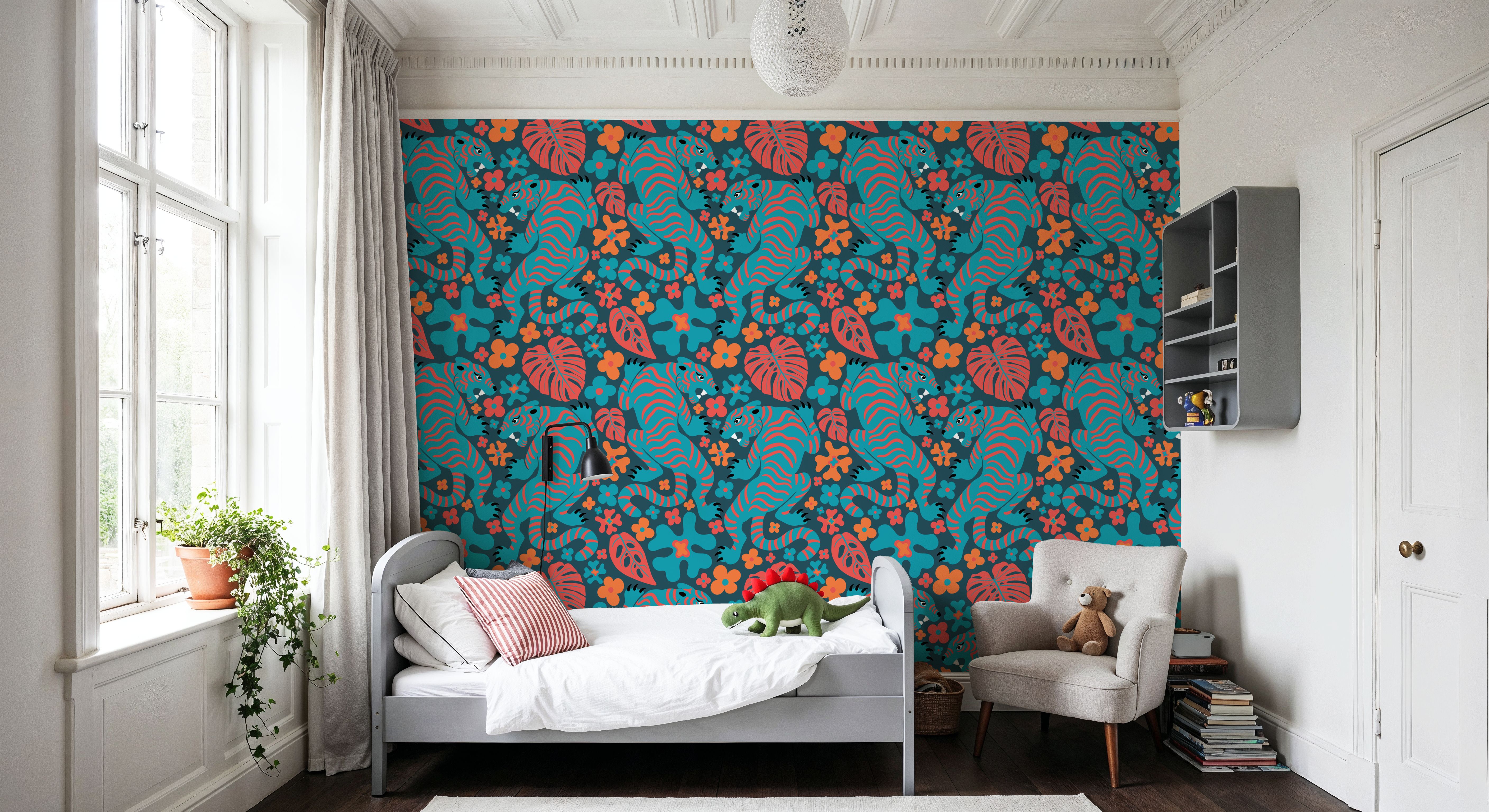 Otomi Cool Tigers, Coral & Teal