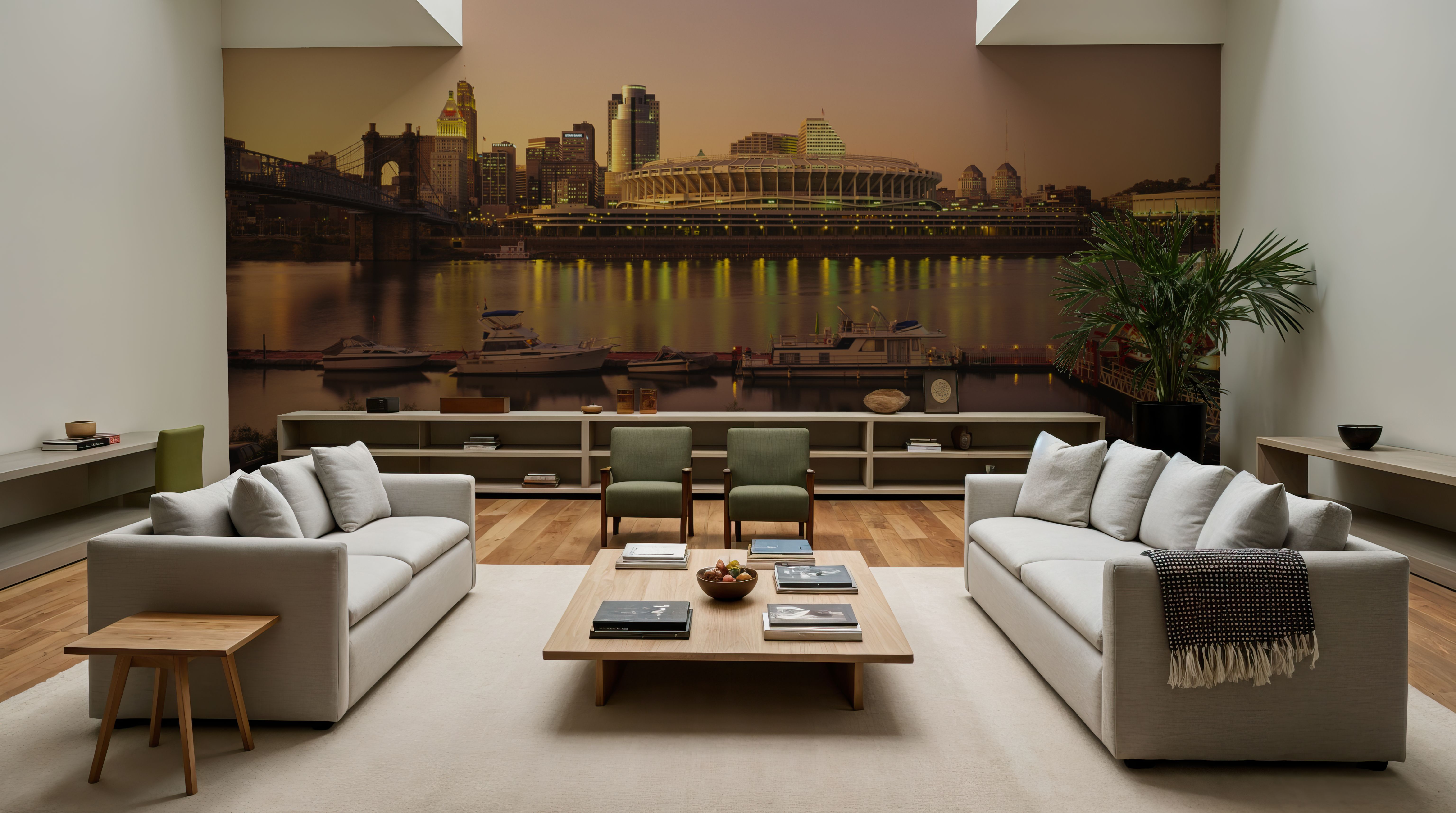 Riverfront Sunset Panorama