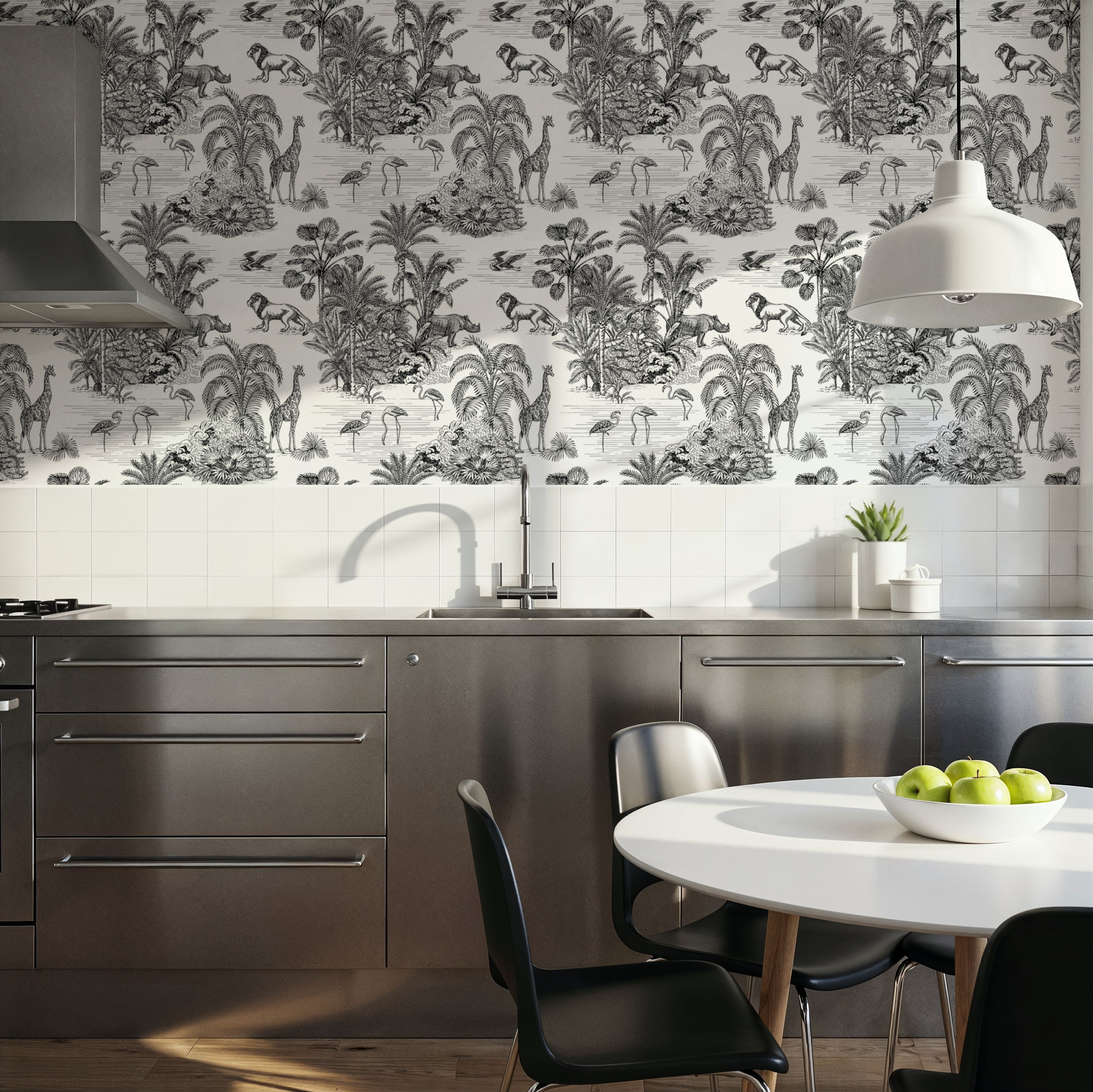 Jungle Animals Toile, Wallpaper