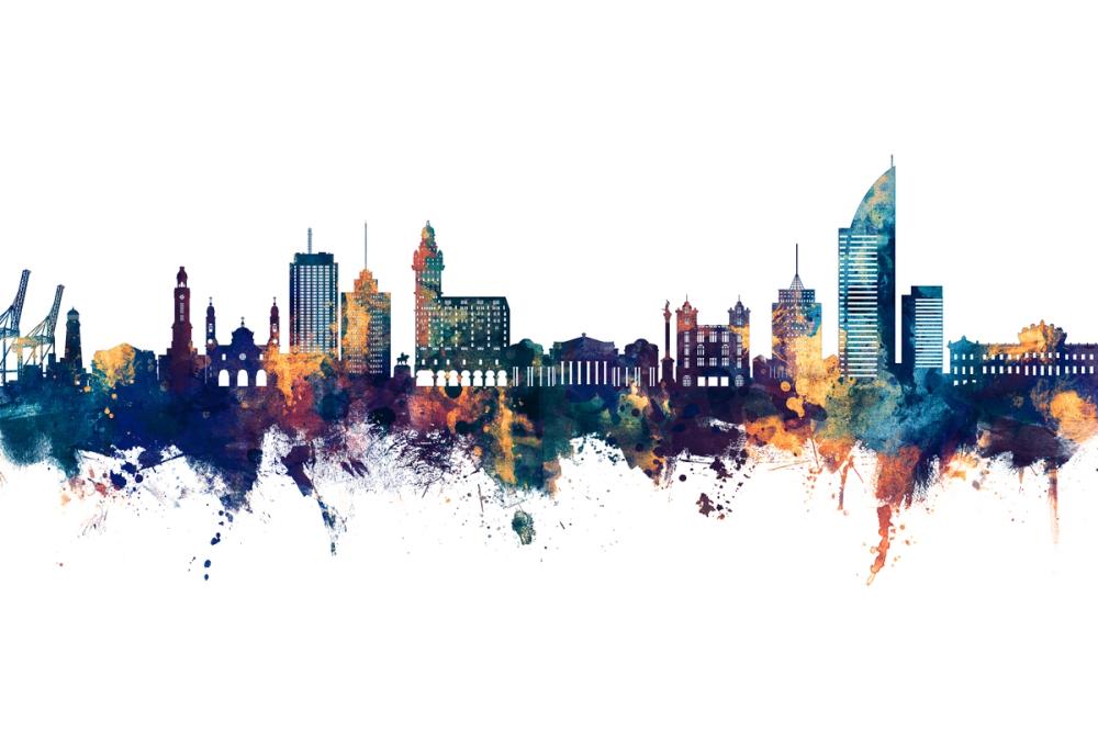 Montevideo Uruguay Skyline Blue & Bronze