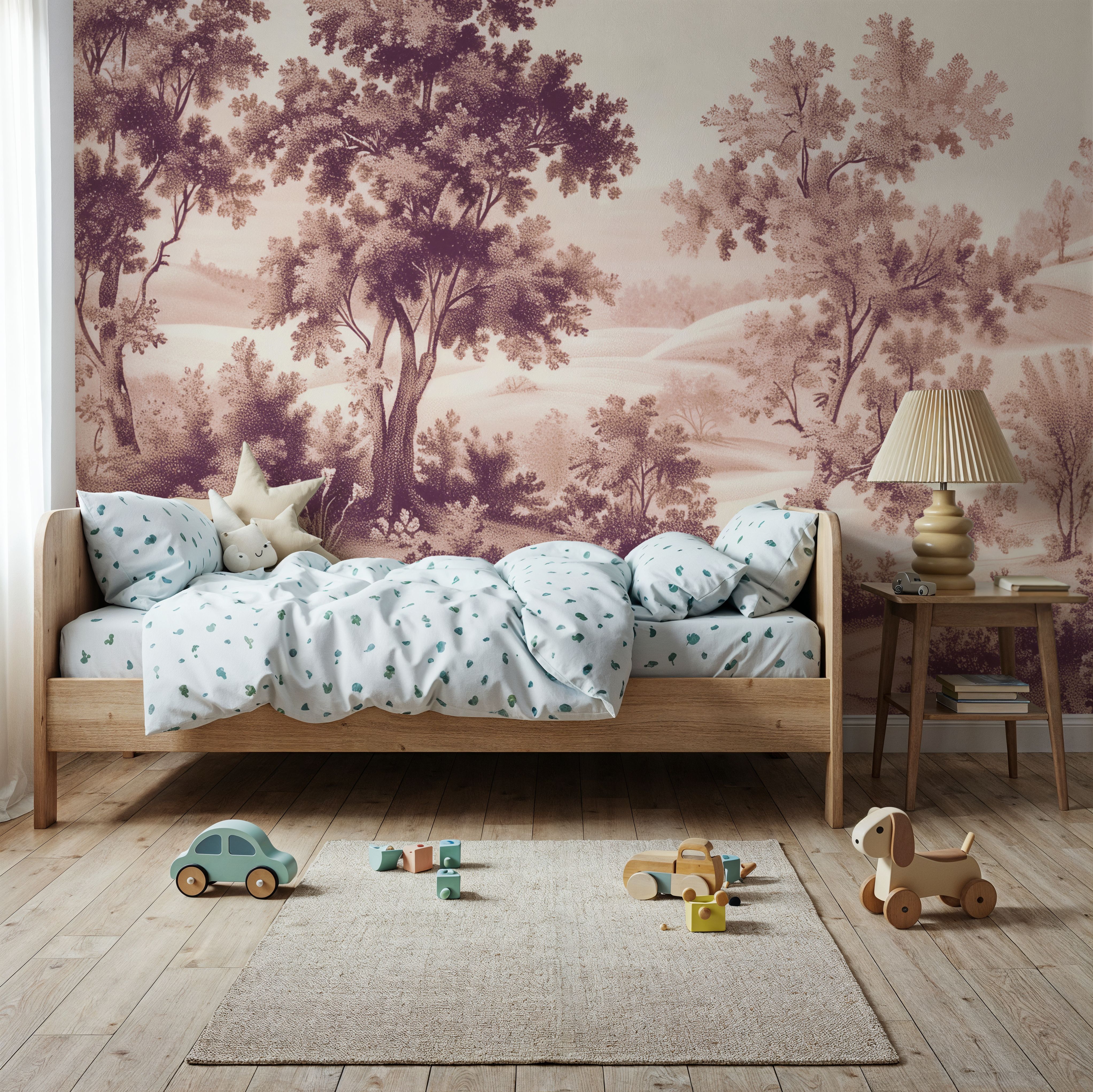 Pastoral Toile, Burgundy