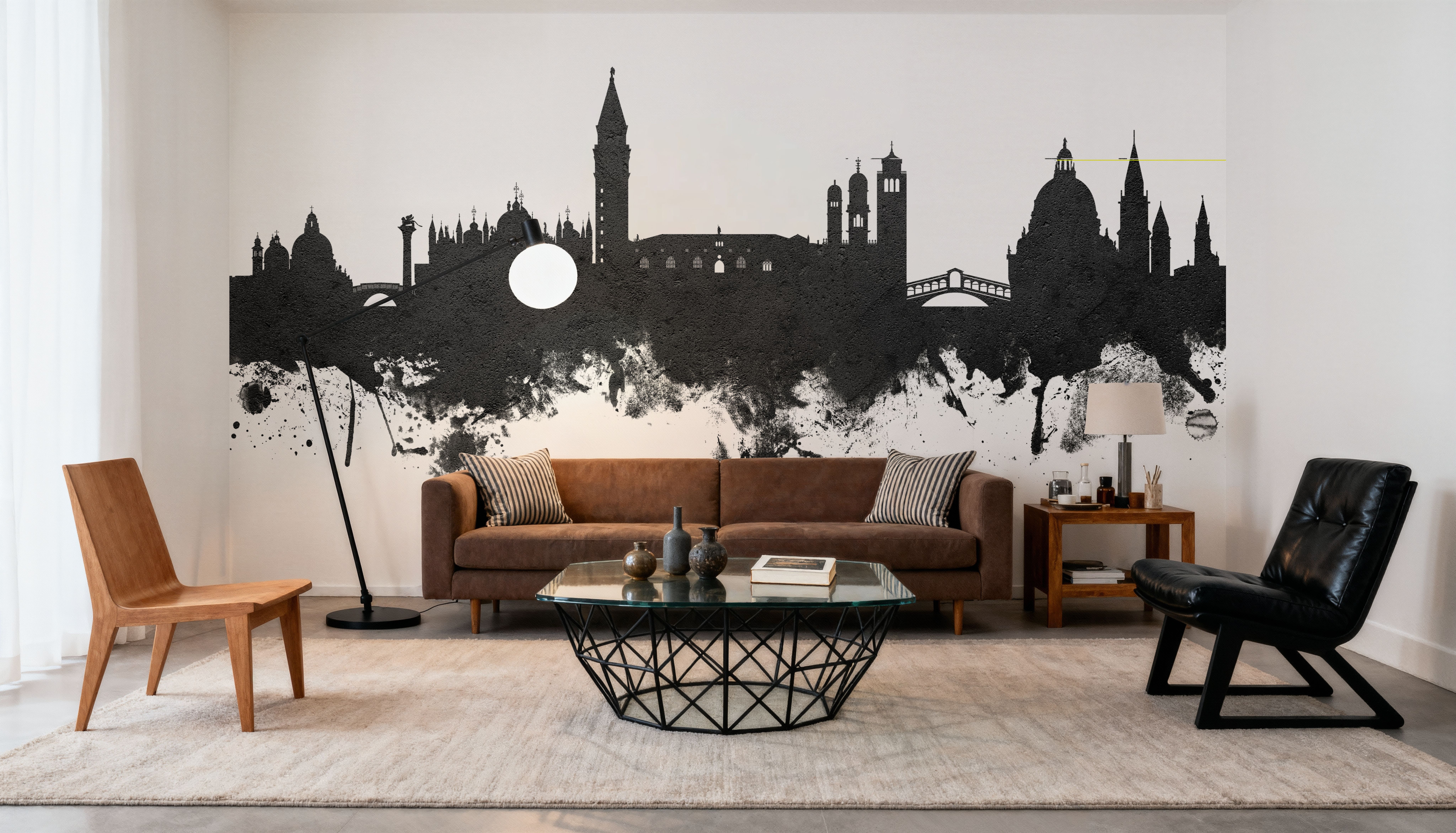 Venice Itay Skyline Black & White