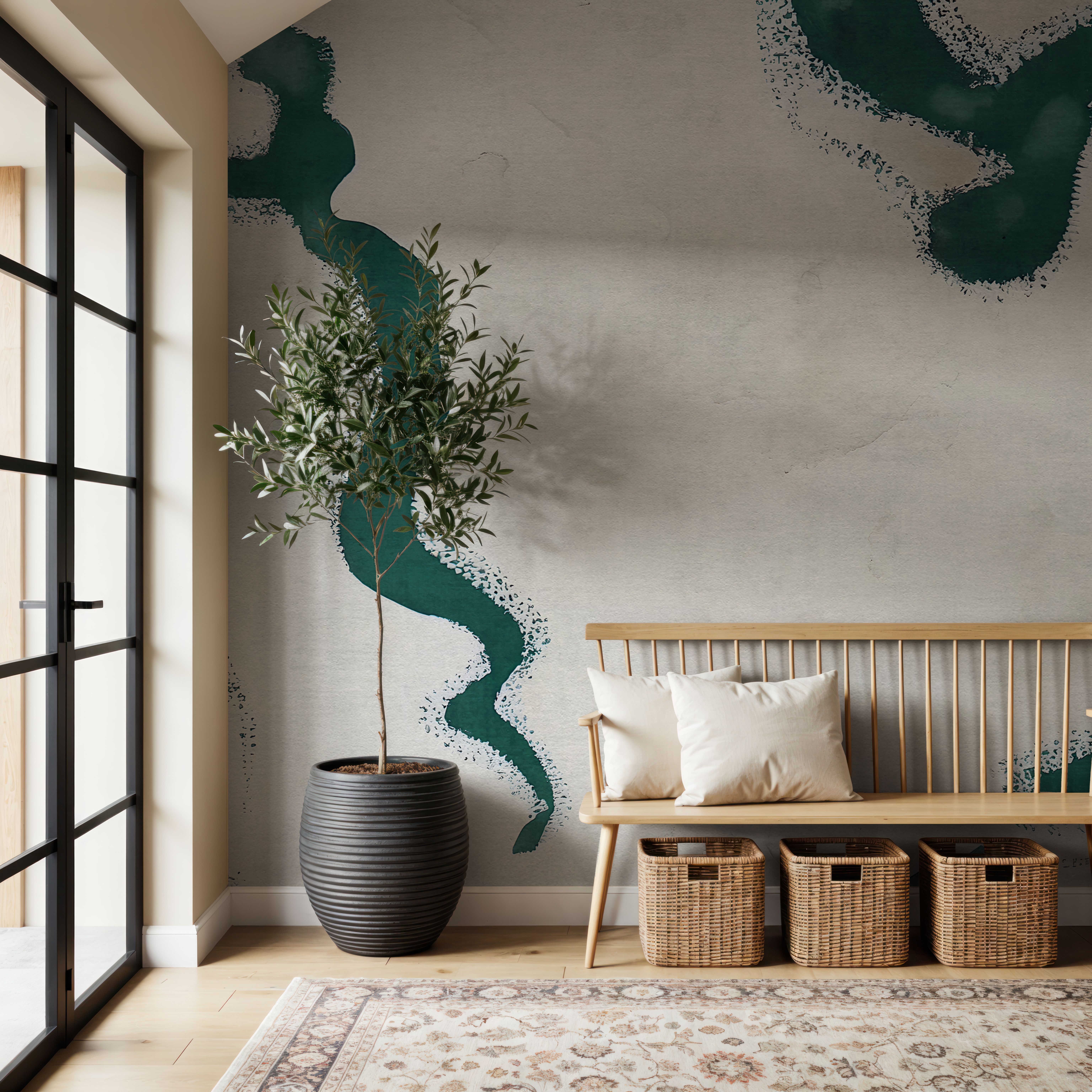 Abstract River Marks, Fresh Green