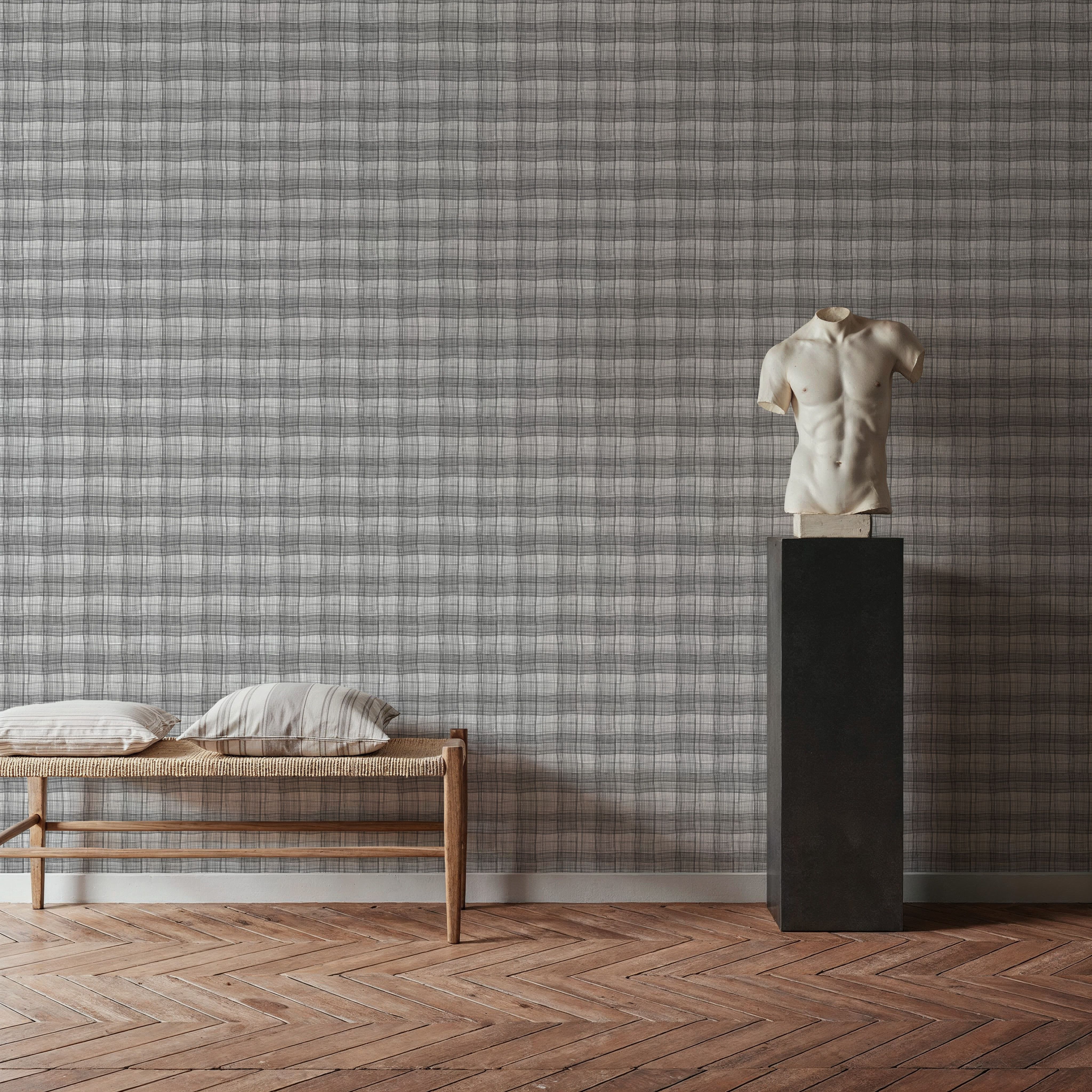 Stripy Gingham, Slate