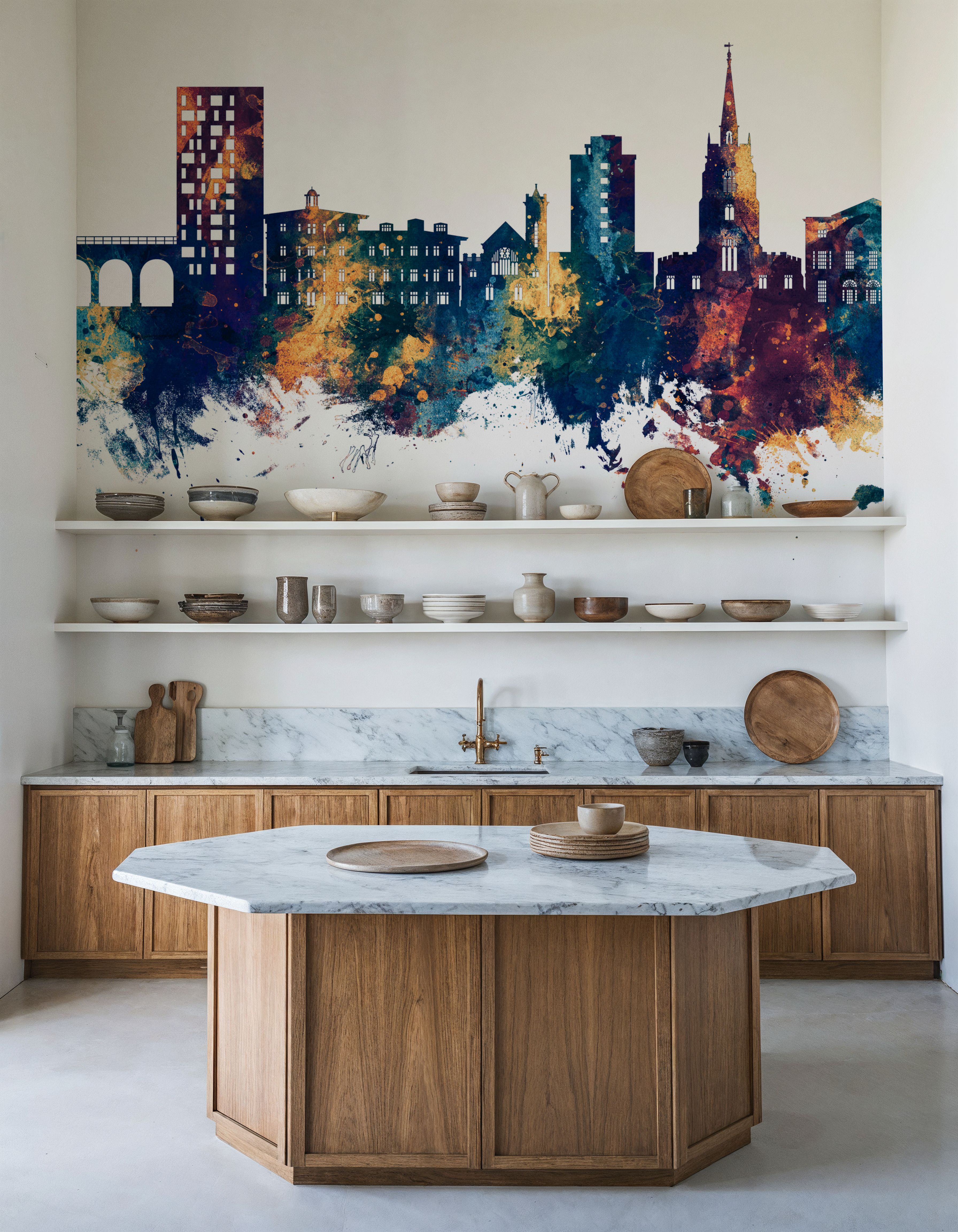 Chelmsford England Skyline Blue & Bronze