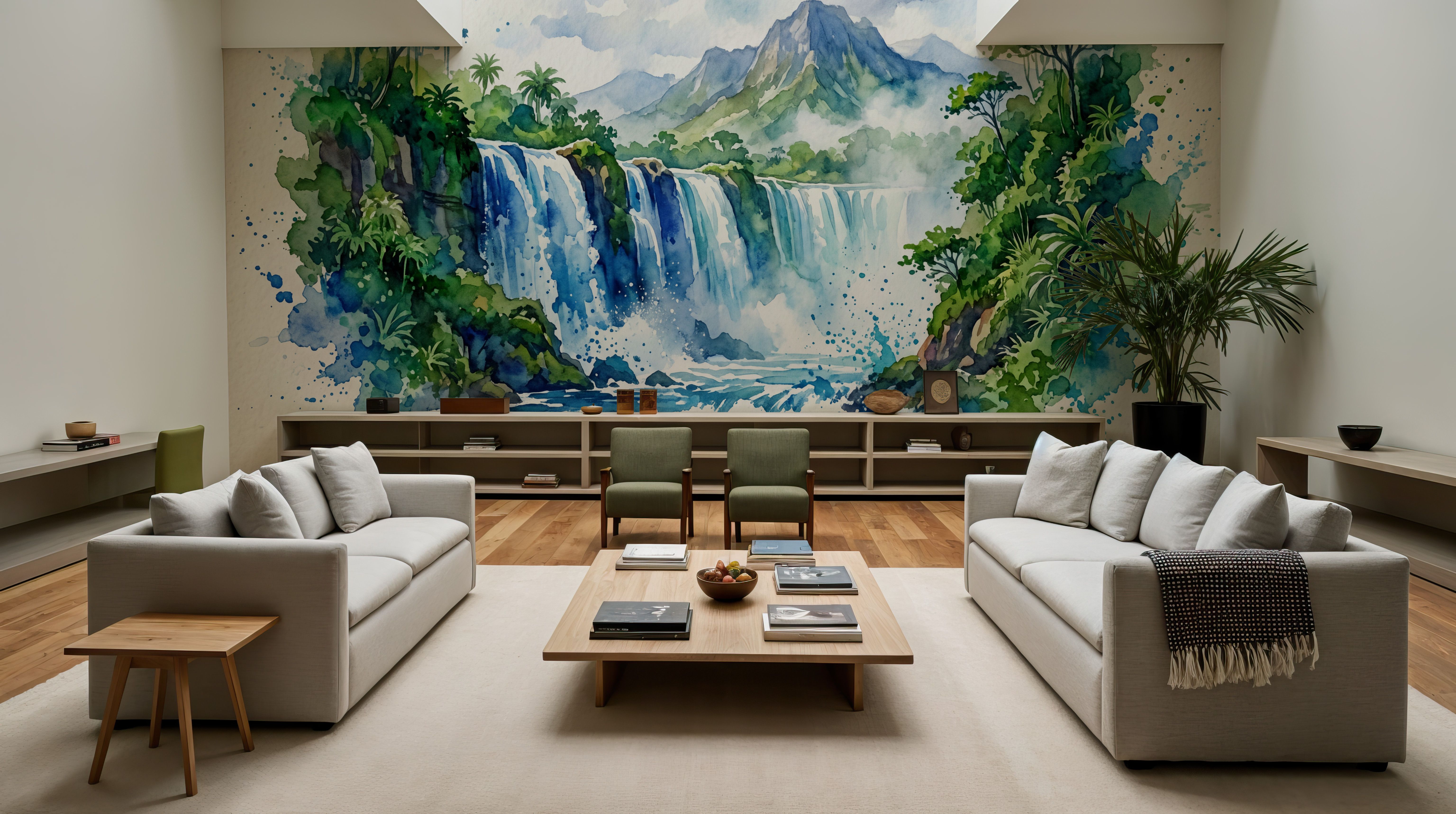 Tropical Waterfall - Watercolor Landscapes Series