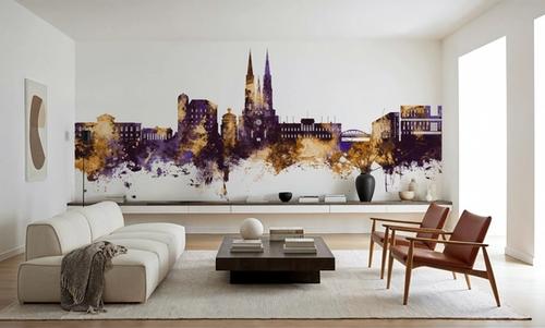 Uppsala Skyline Purple & Gold