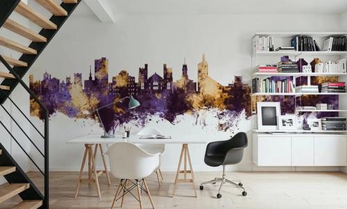 Boulder Colorado Skyline Purple & Gold
