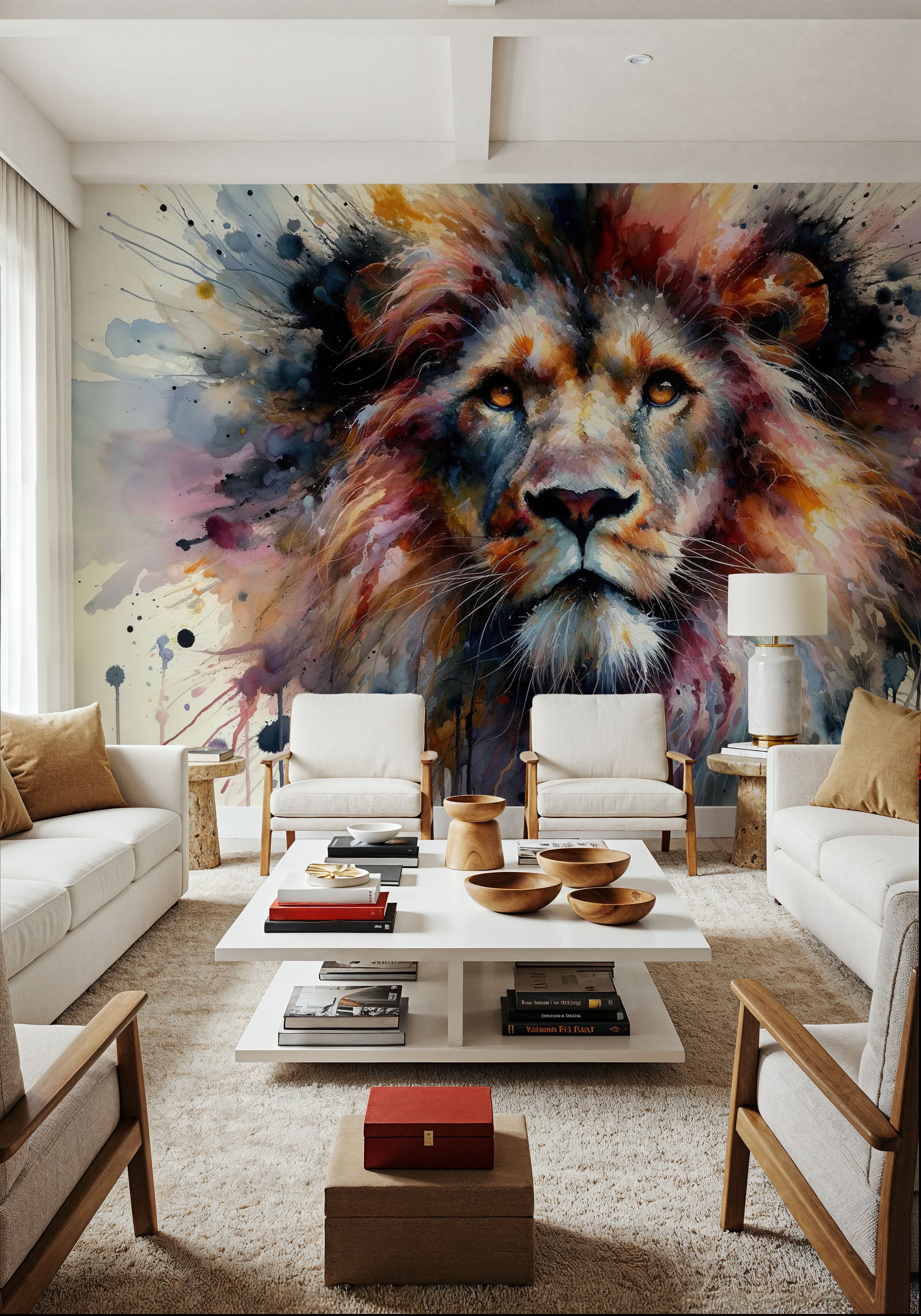 Wall Mural - Predatory Focus Unveiled - Abstract Wild mural wallpaper - Living room - Wallism US - Premium, Textured or Peel & Stick