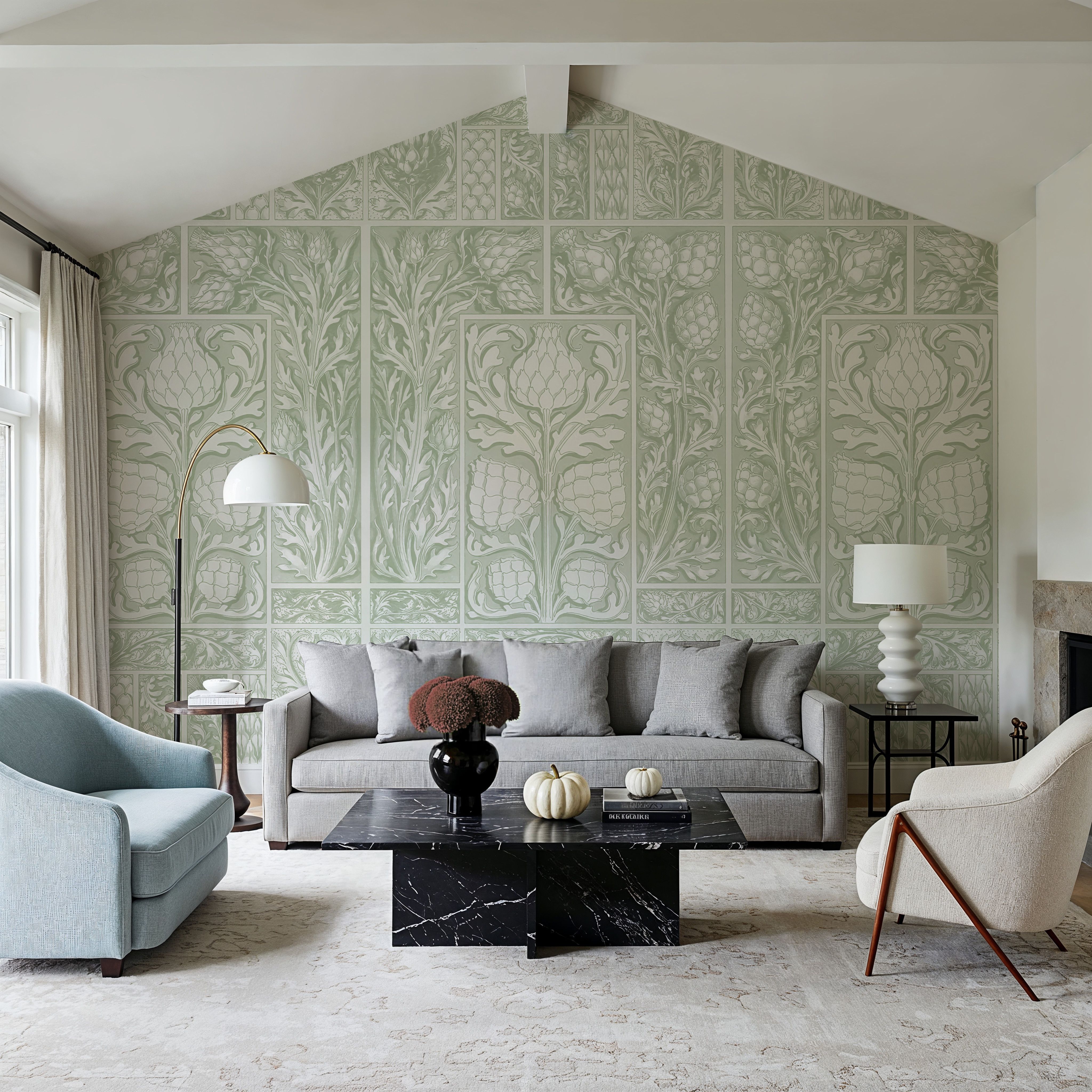 Clear Thistle Wall Green