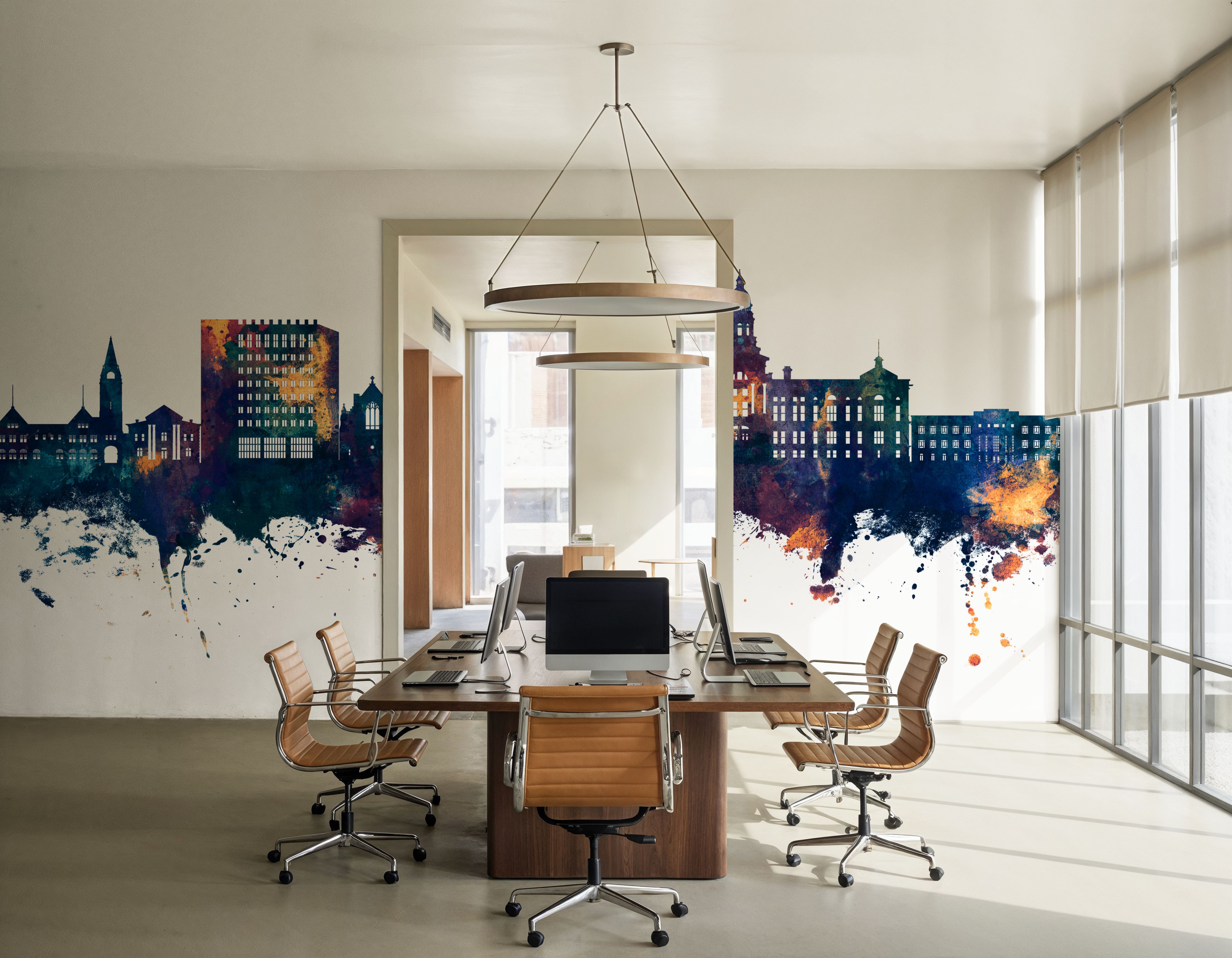 Cheyenne Wyoming Skyline Blue & Bronze