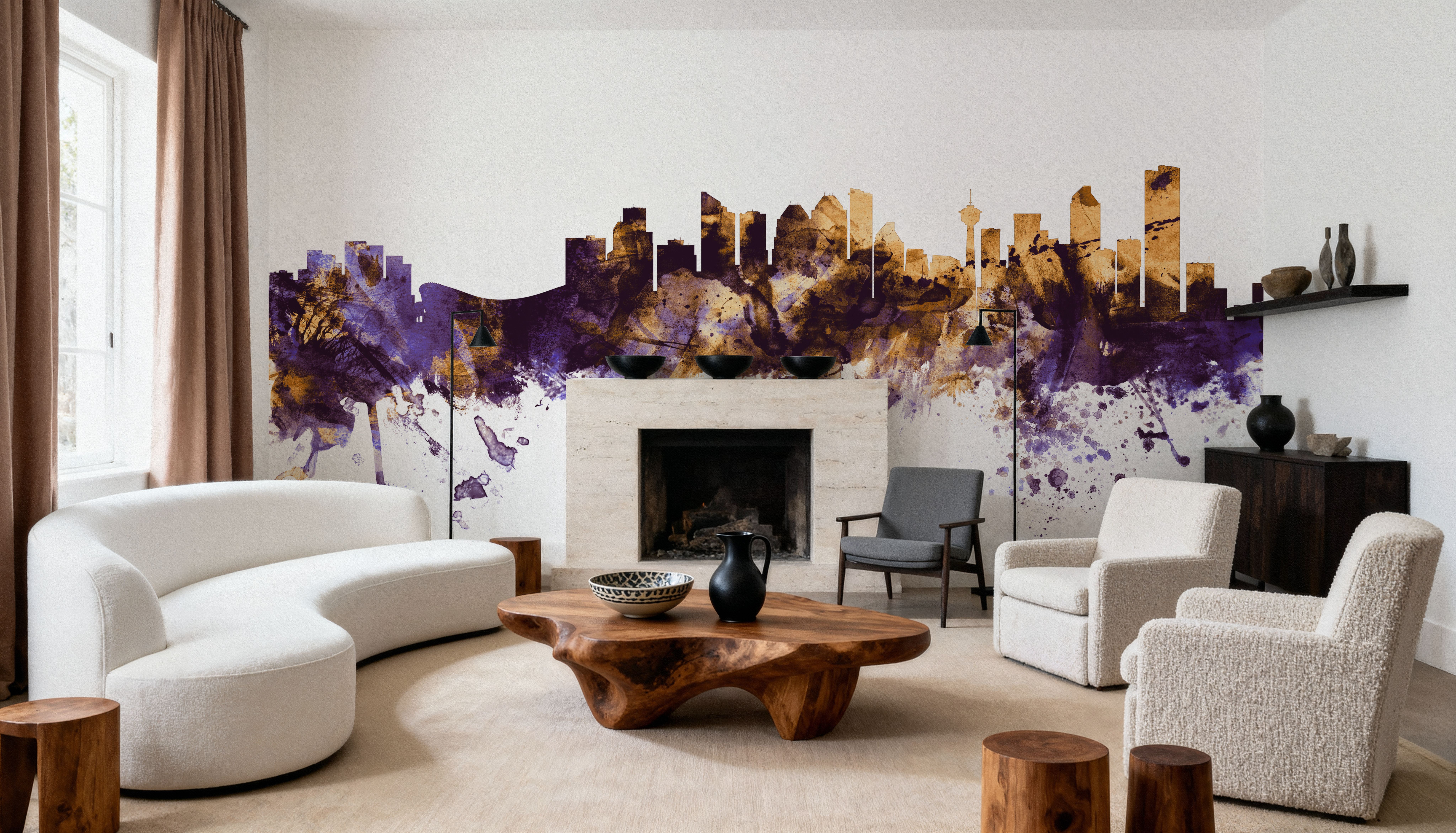 Calgary Canada Skyline Purple & Gold