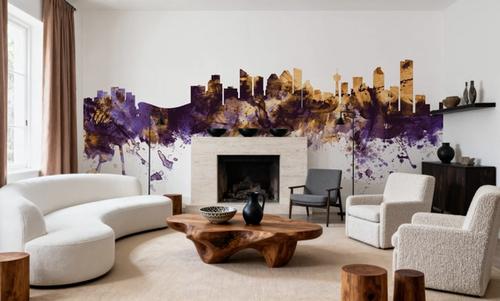 Calgary Canada Skyline Purple & Gold
