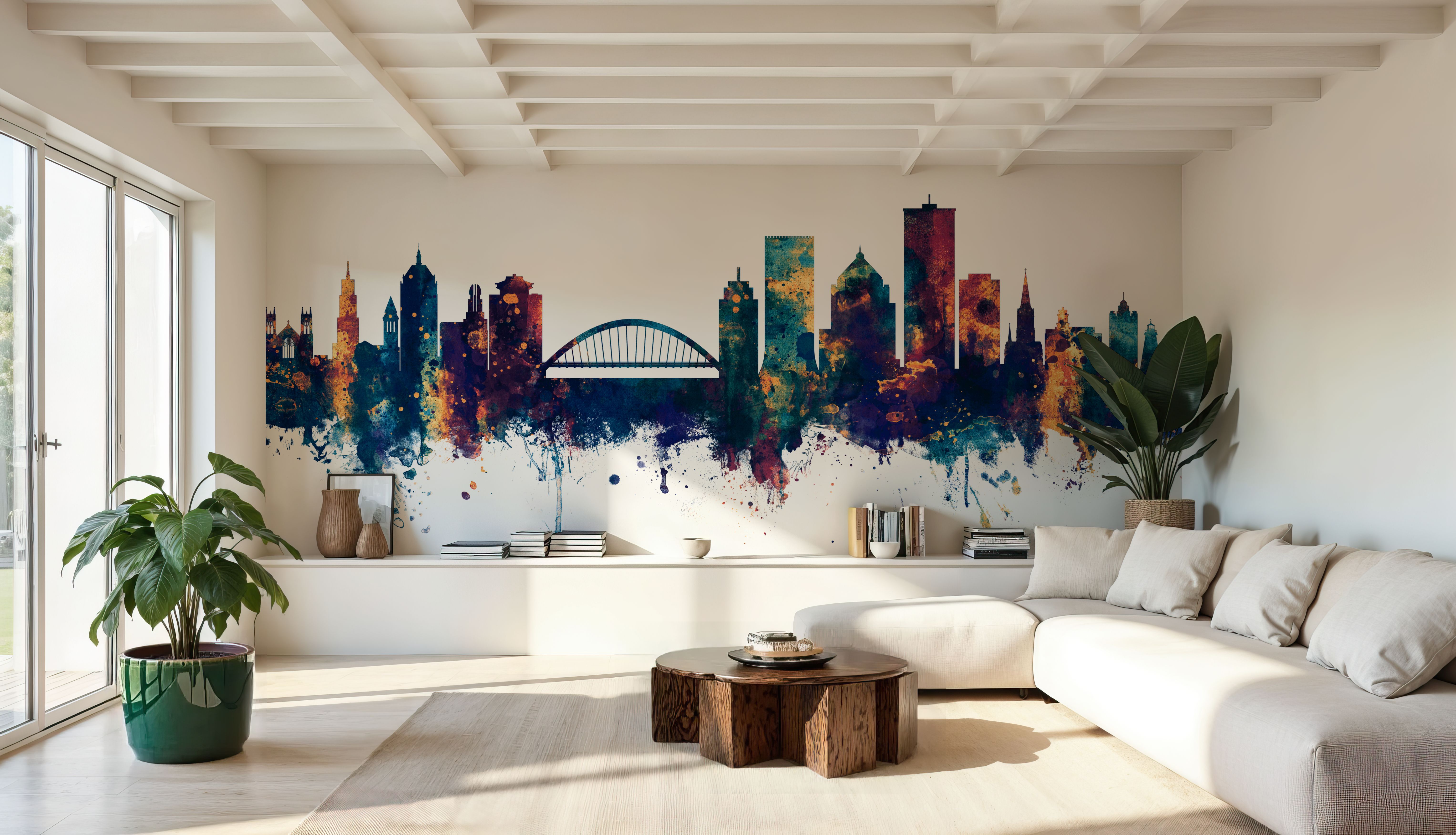 Rochester New York Skyline Blue & Bronze