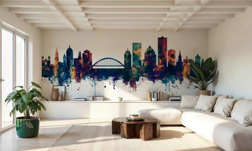 Rochester New York Skyline Blue & Bronze