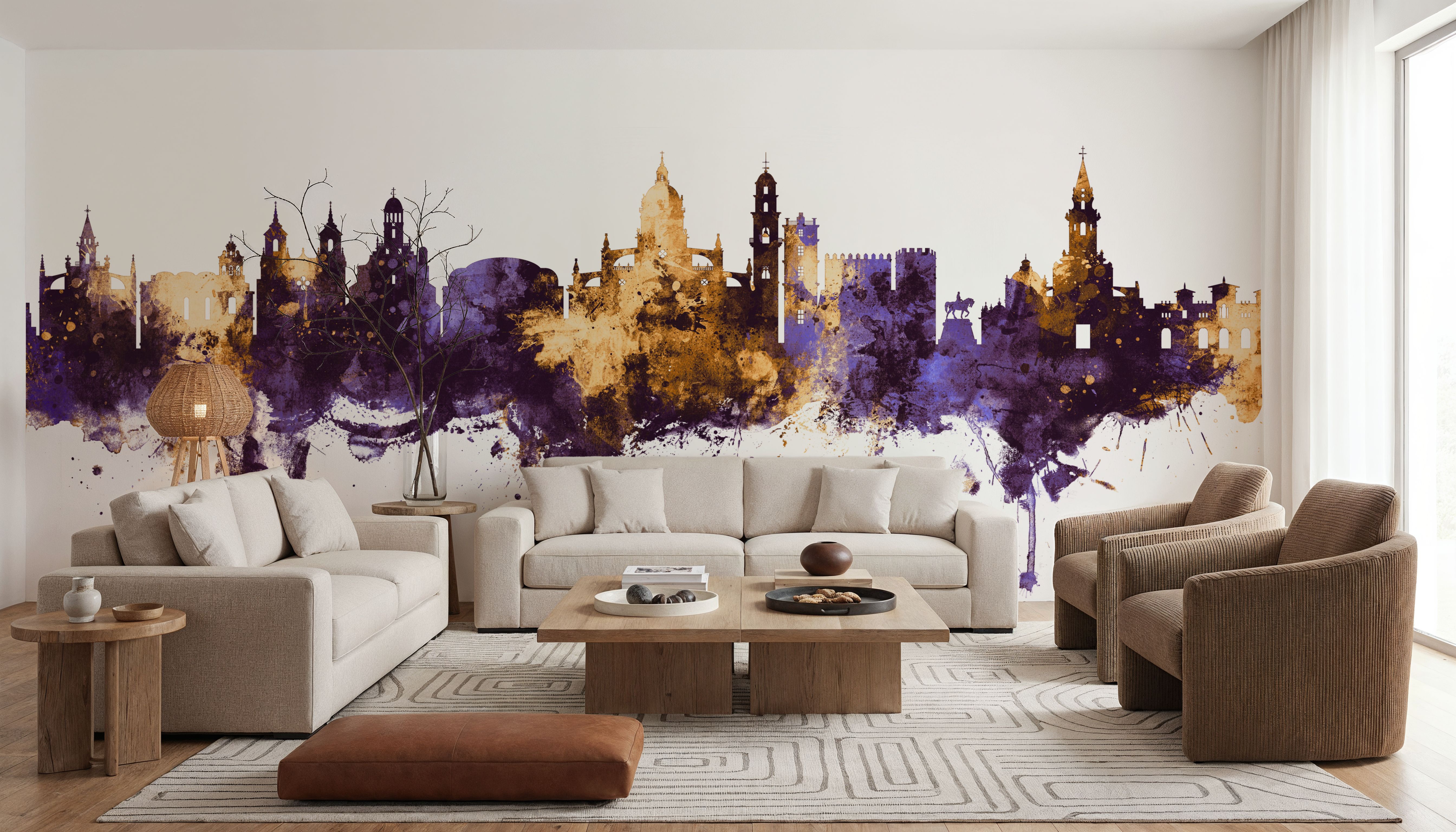 Jerez Spain Skyline Purple & Gold