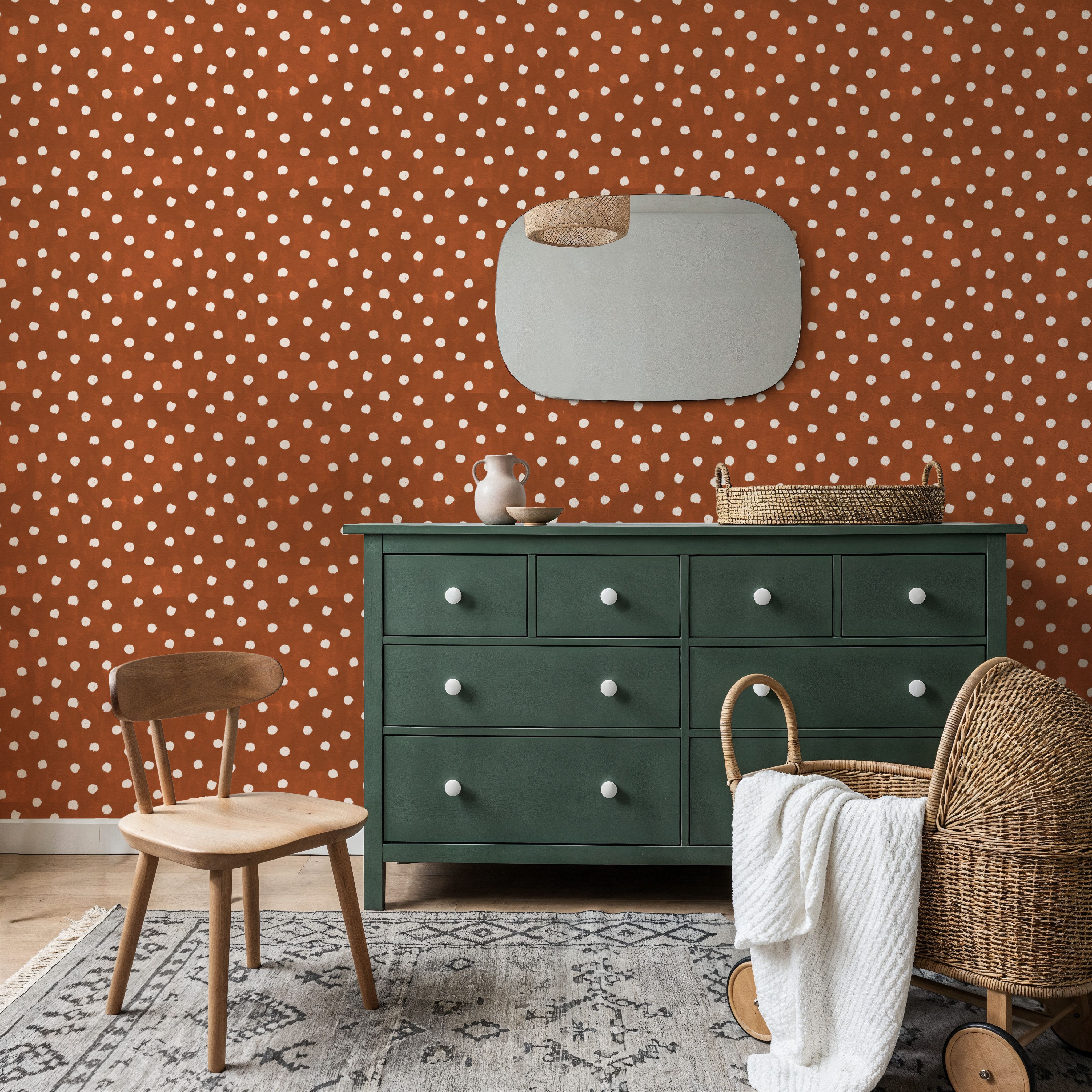 Autumn Dots Brown, Wallpaper