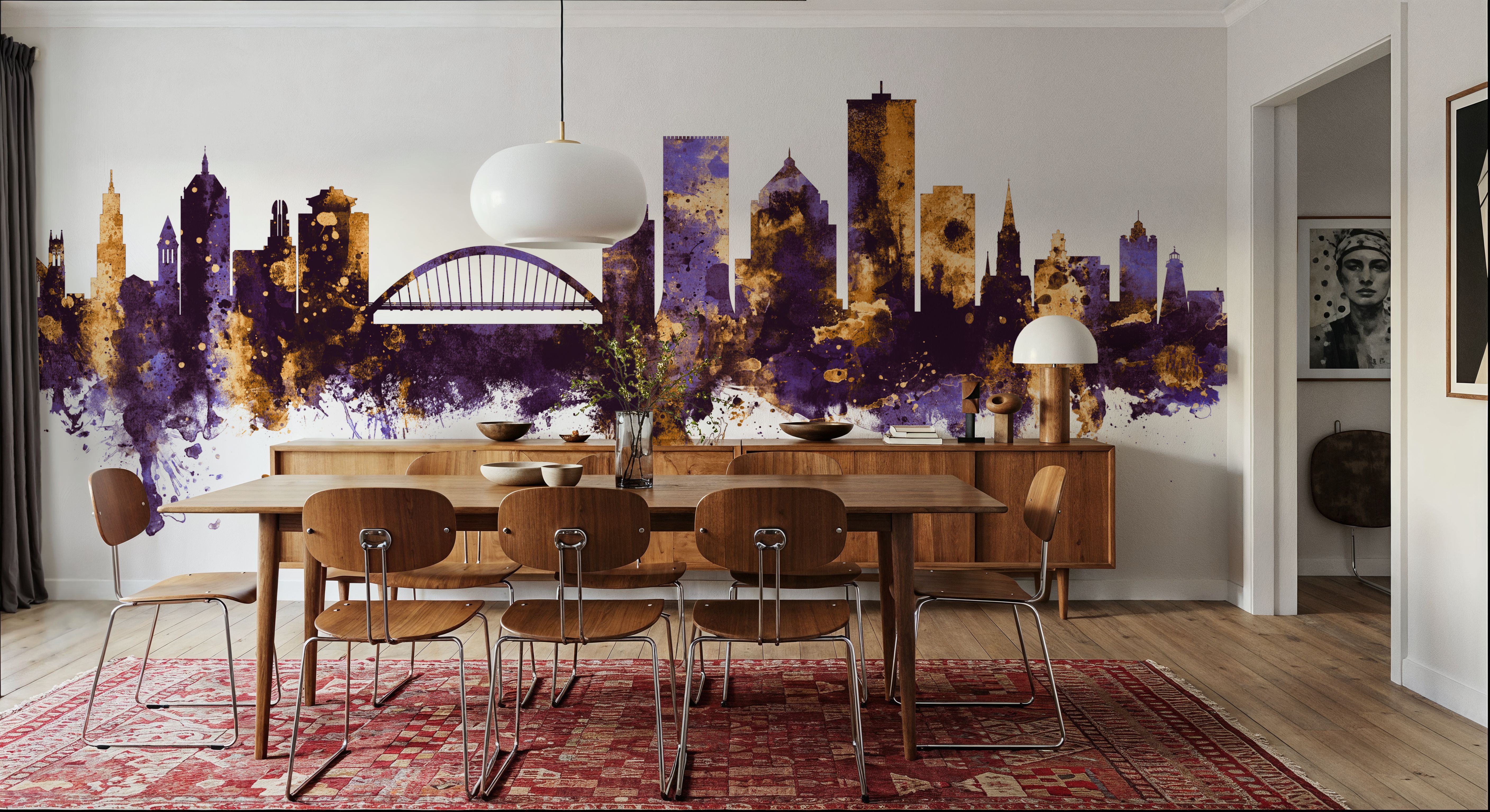 Rochester New York Skyline Purple & Gold