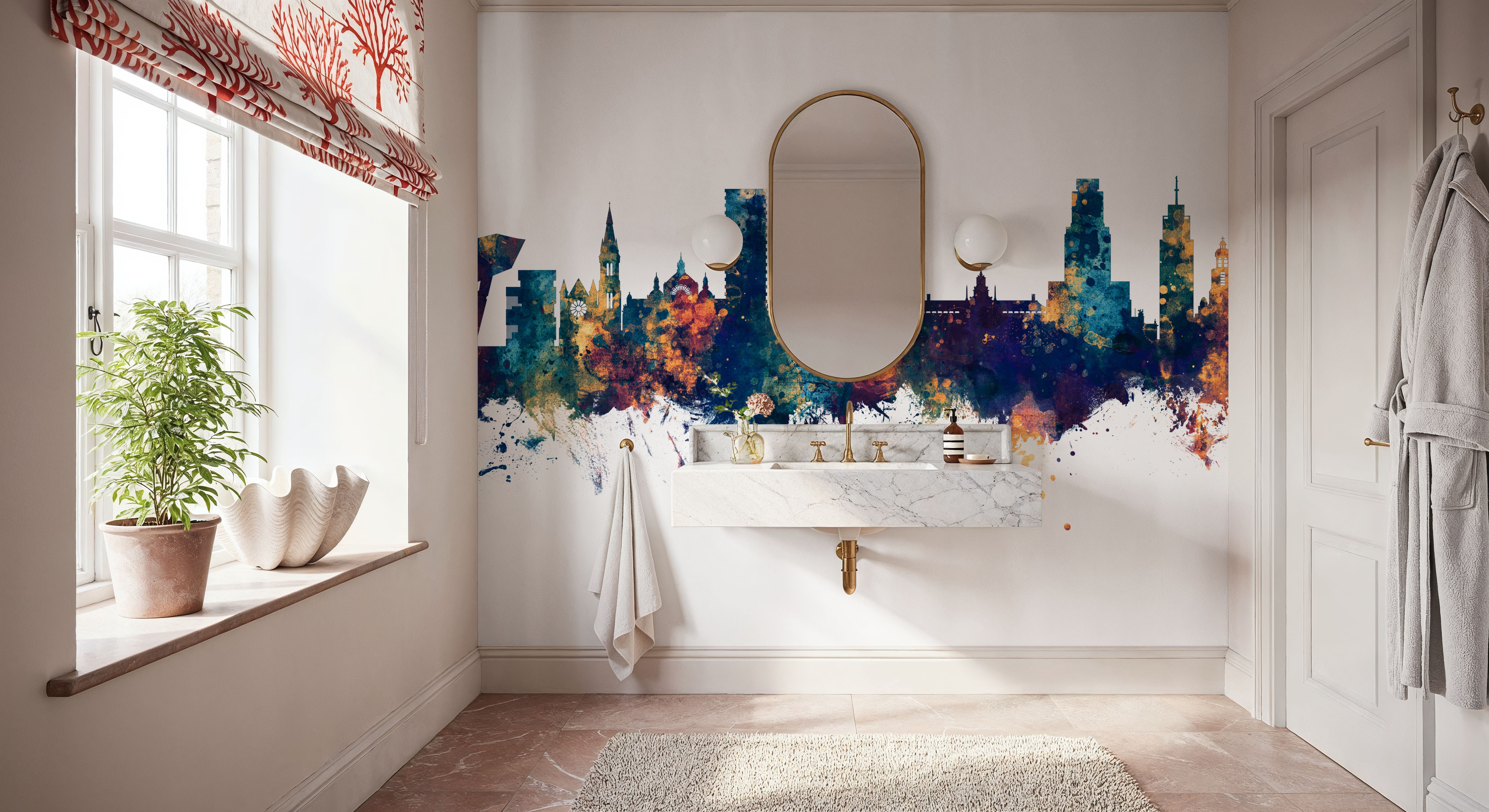 Antwerp Belgium Skyline Blue & Bronze