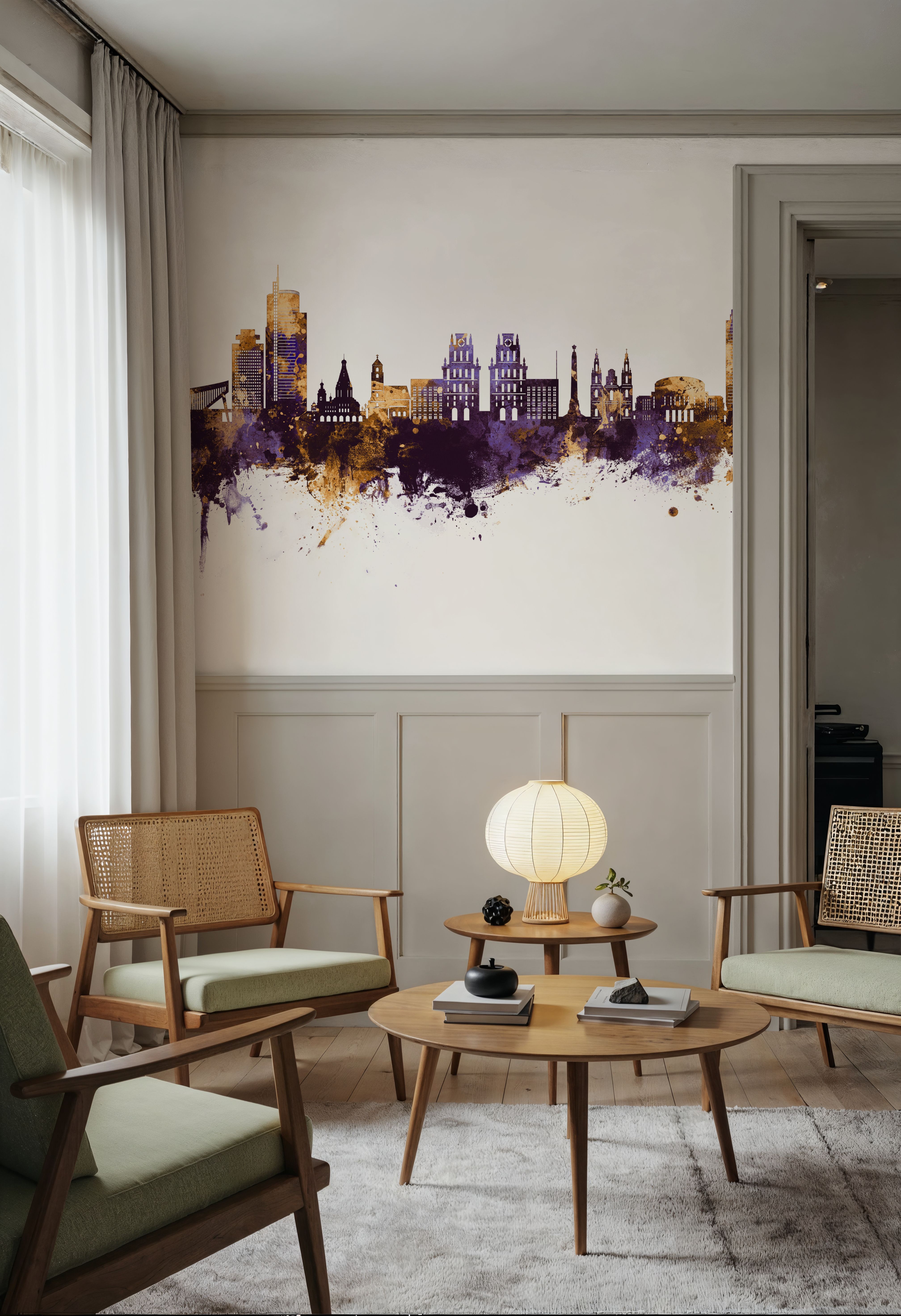 Minsk Belarus Skyline Purple & Gold