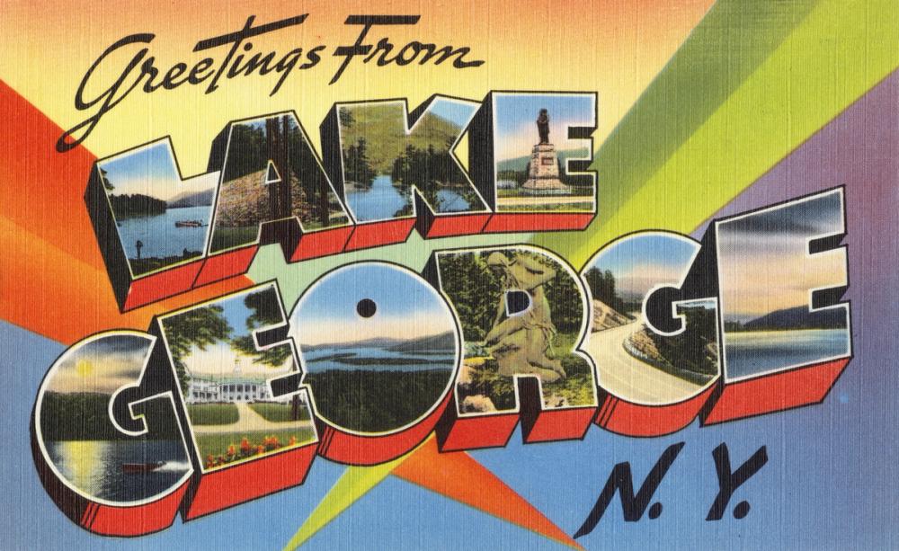 Greetings from Lake George - Screenprint Postcard