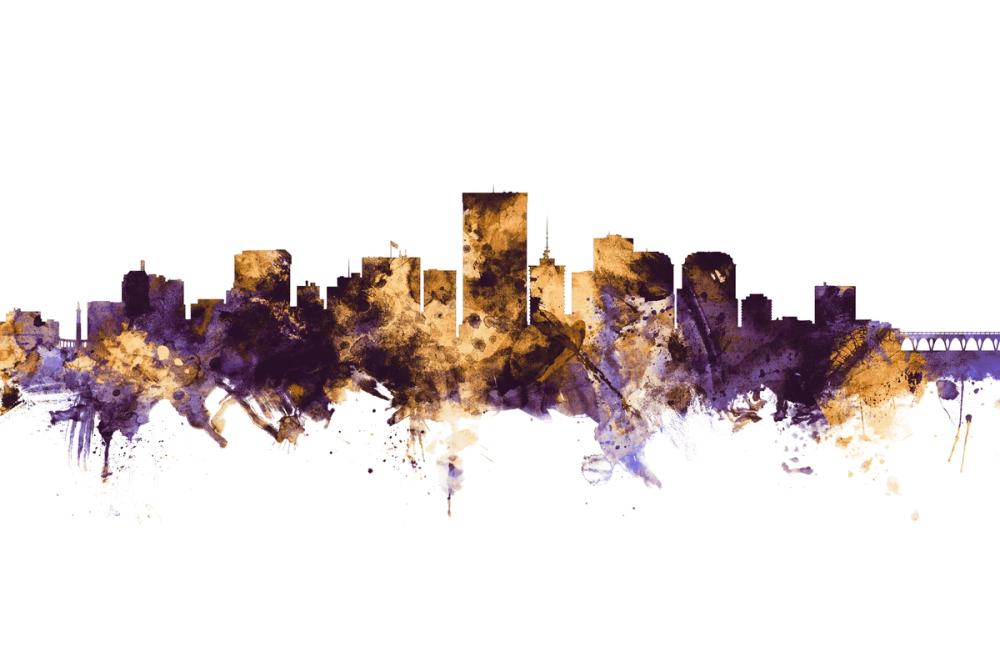 Richmond Virginia Skyline Purple & Gold