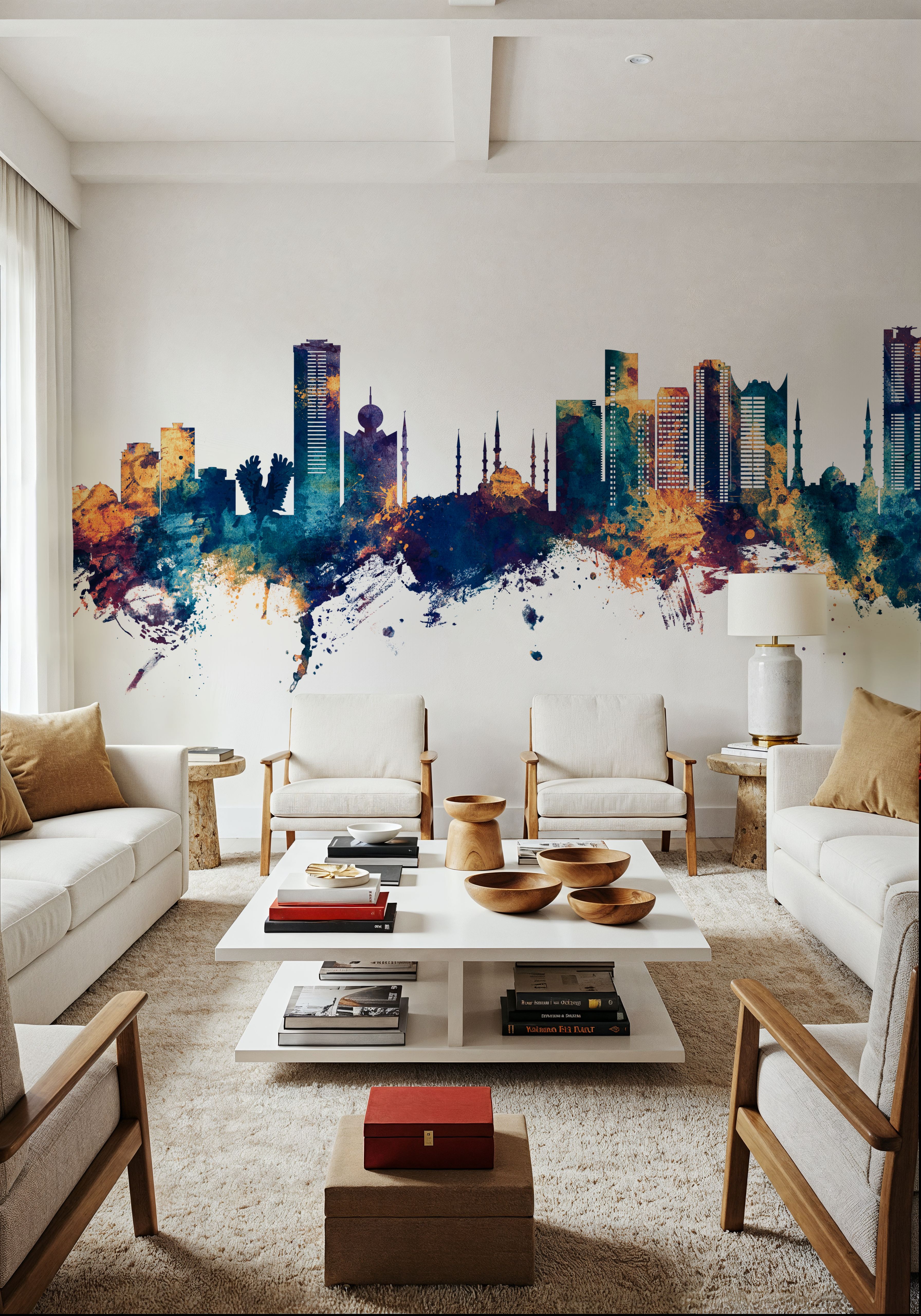 Fujairah Skyline Blue & Bronze
