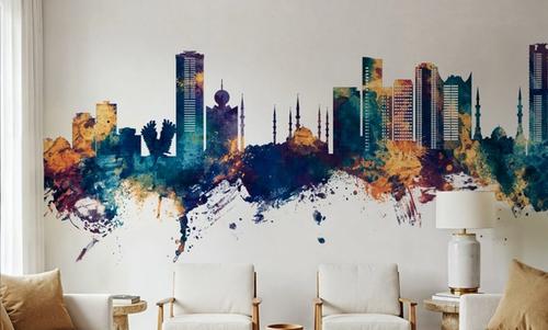 Fujairah Skyline Blue & Bronze