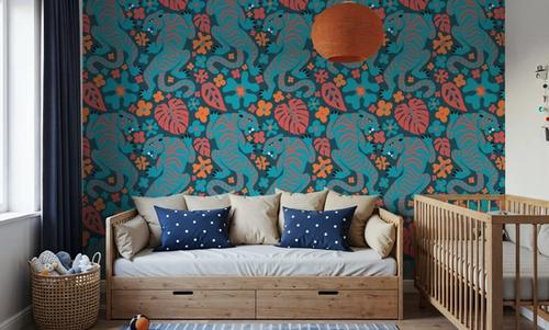Otomi Cool Tigers, Coral & Teal