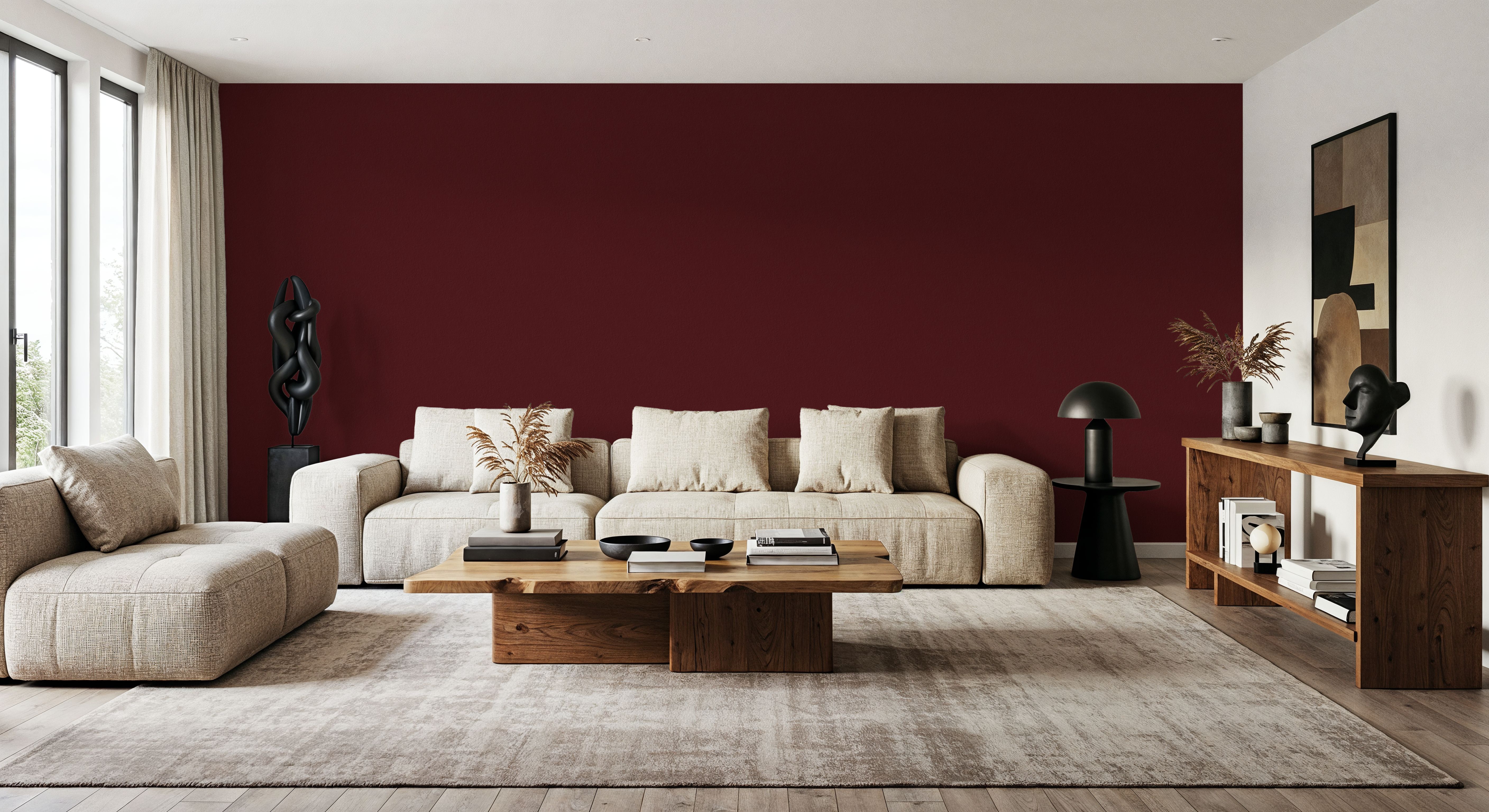 Faux Sand Stucco Finish, Burgundy