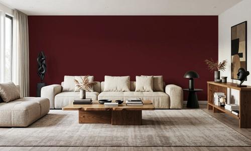 Faux Sand Stucco Finish, Burgundy