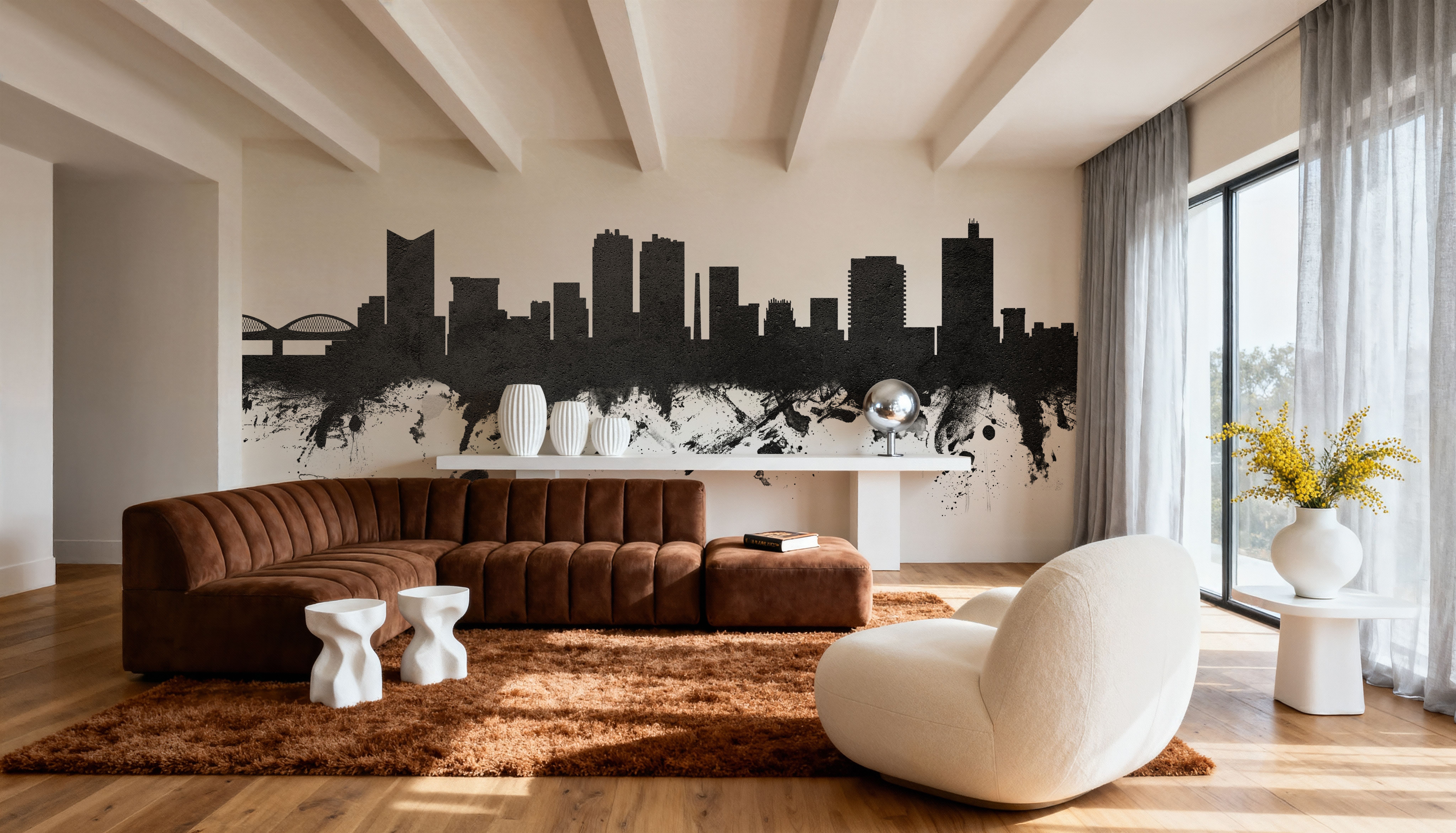 Fort Worth texas Skyline Black & White