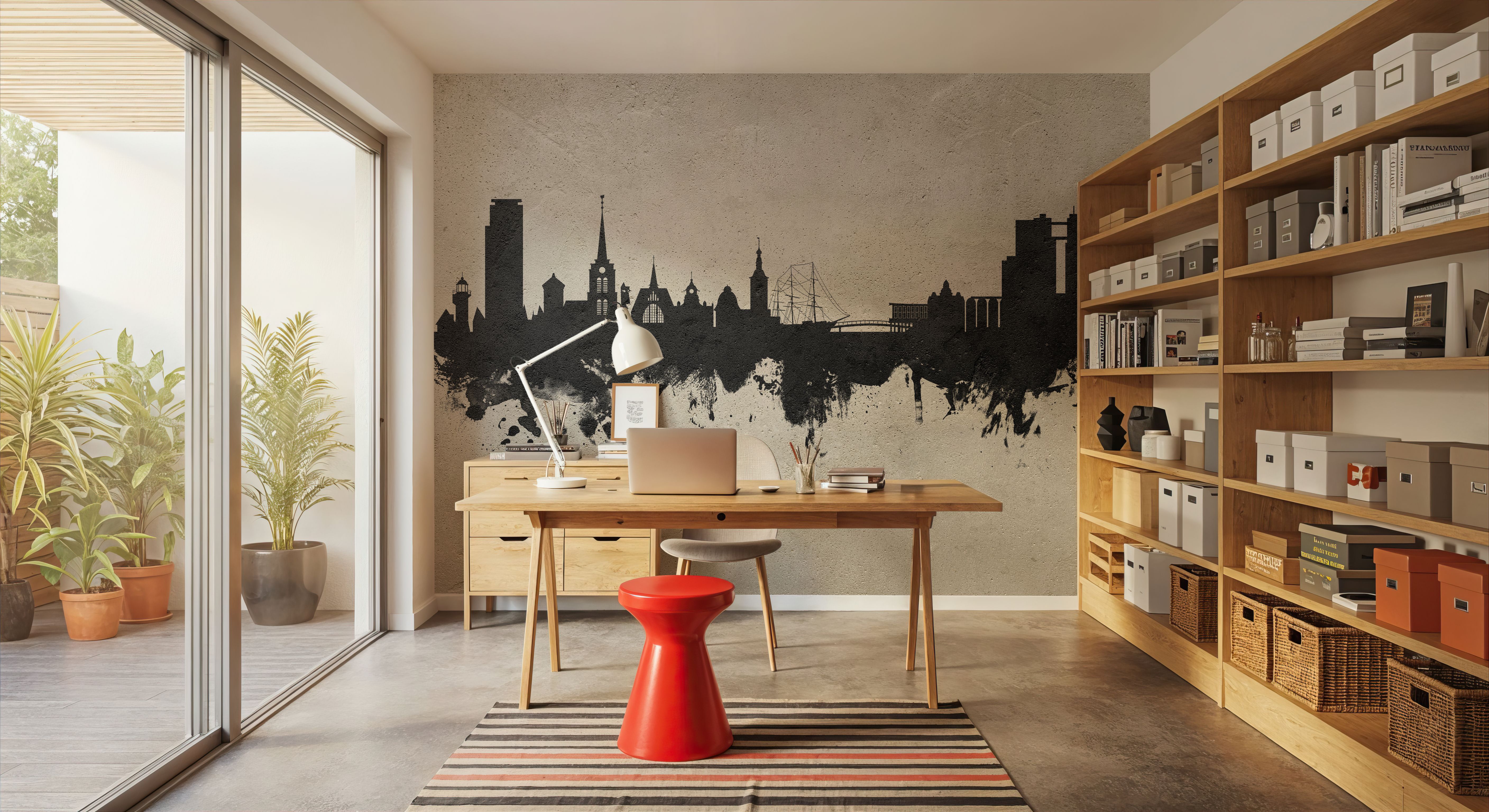 Halmstad Sweden Skyline Concrete, Behang
