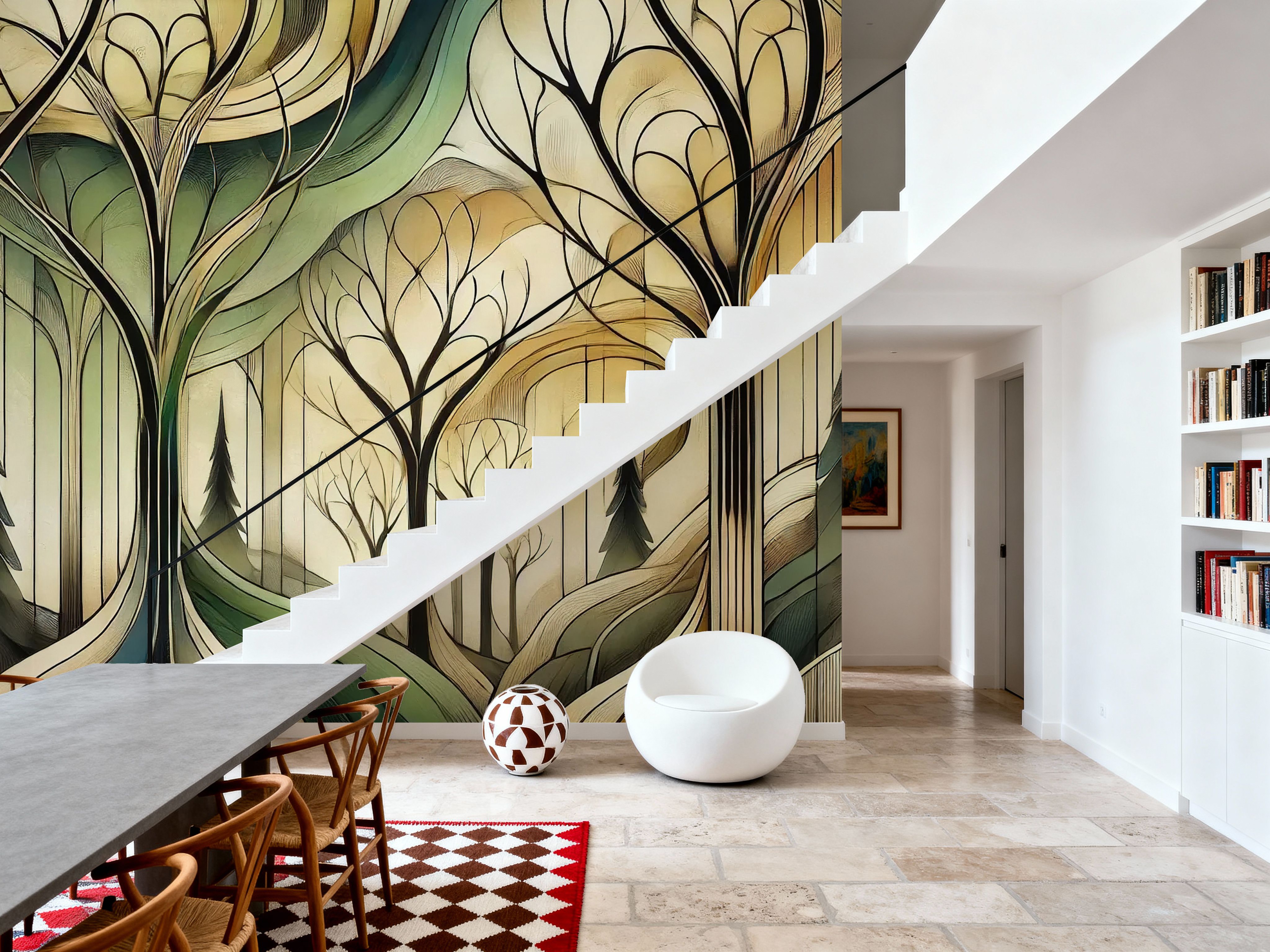 Vintage Treescape Essence in Art Deco