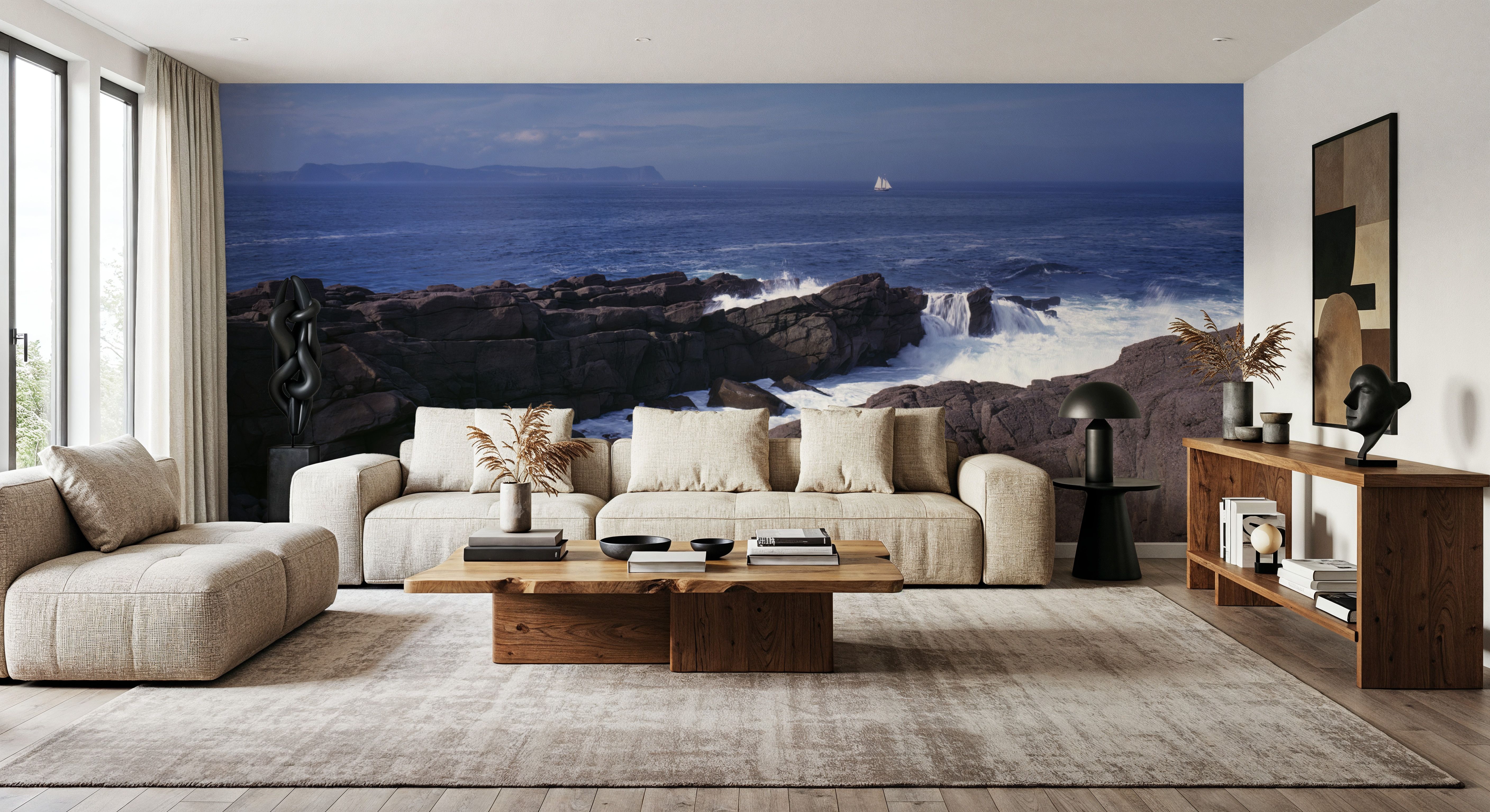 Sailing the Rugged Coast, Wallpaper