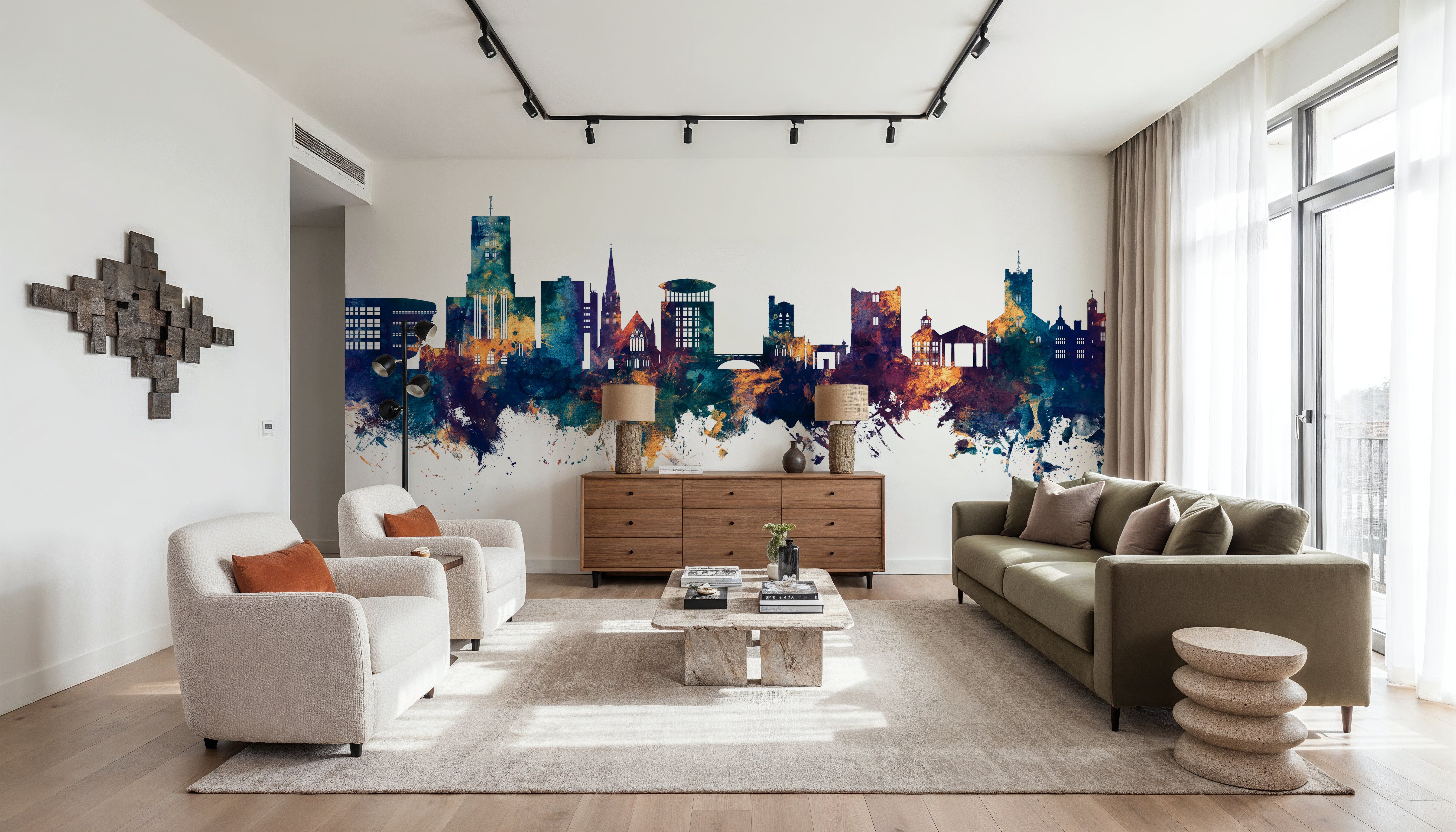 Guildford England Skyline Blue & Bronze