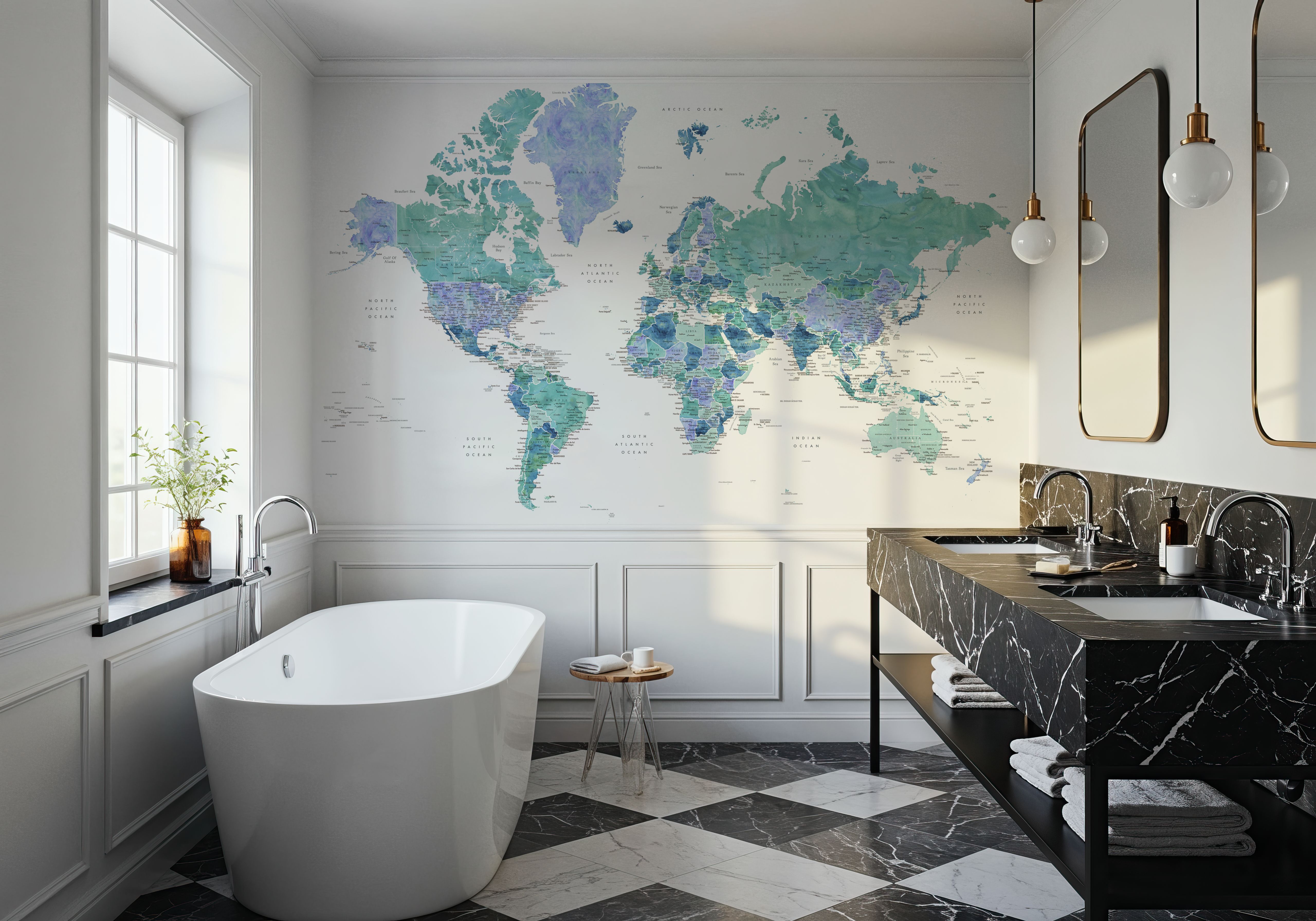 World Map Cities - Elizenda