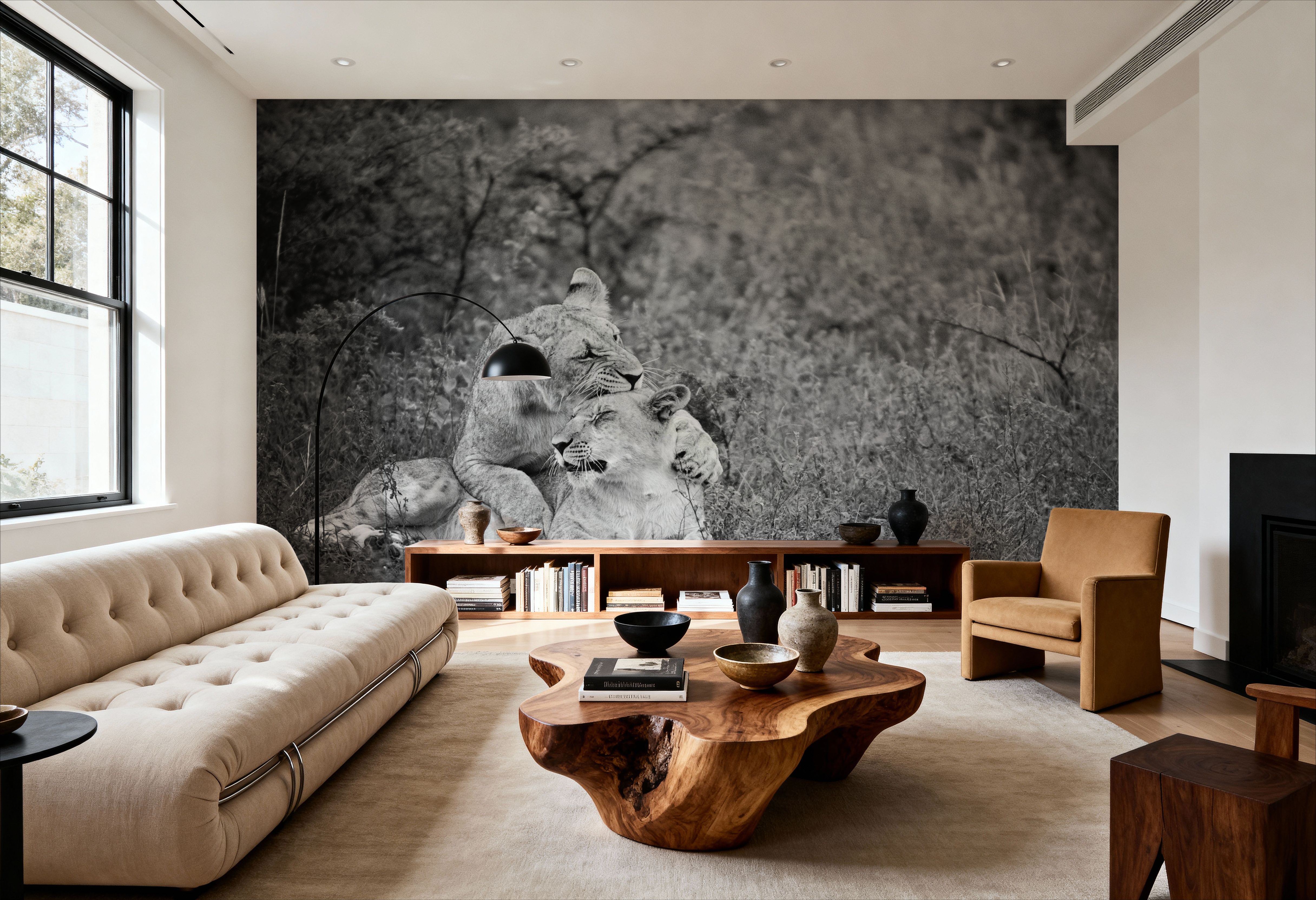 Playful Lions BW