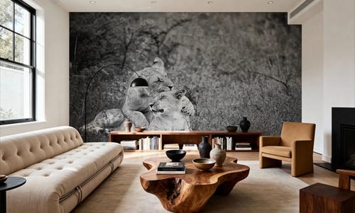 Playful Lions BW
