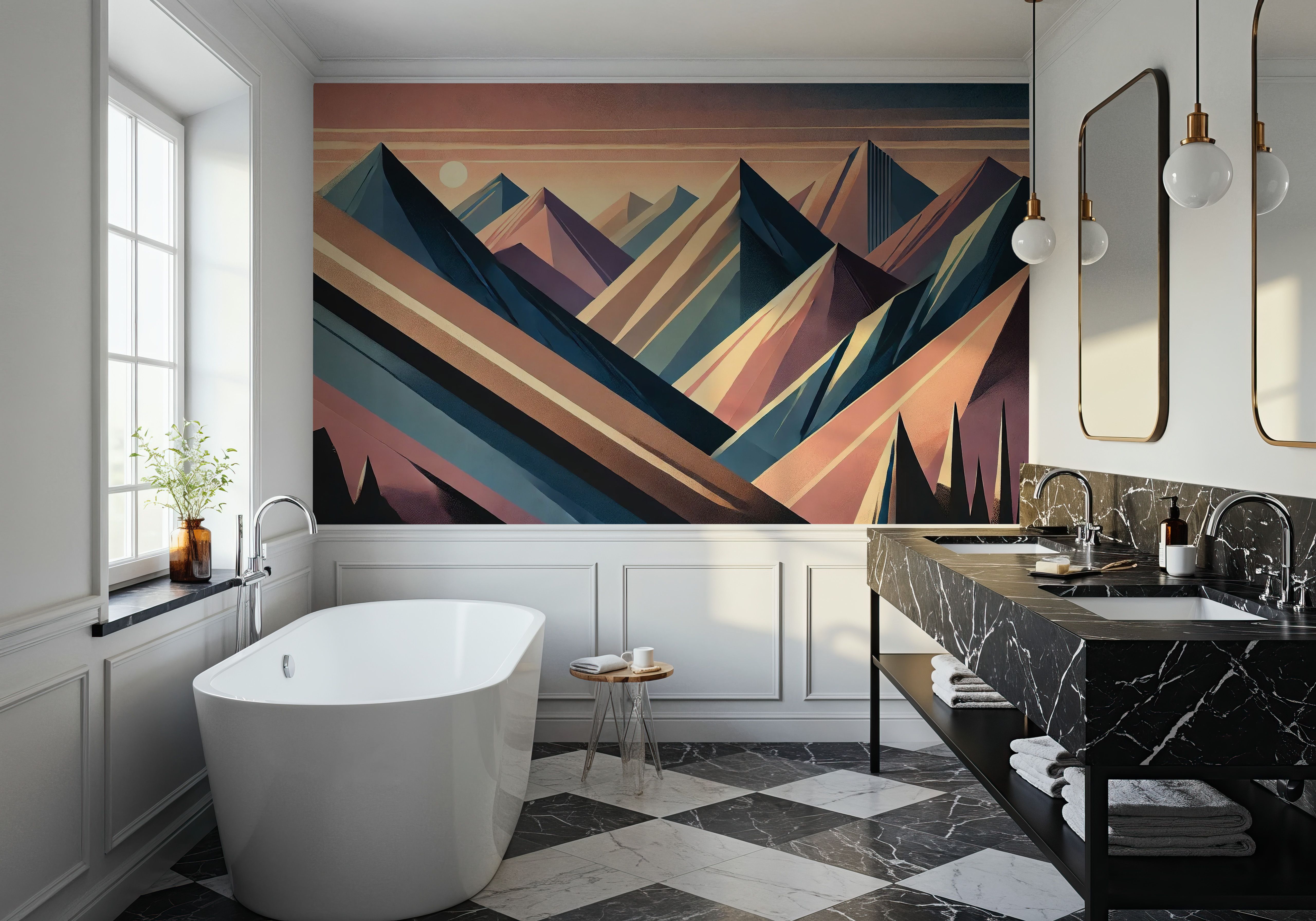 Serenity Mountain Vista in Art Deco