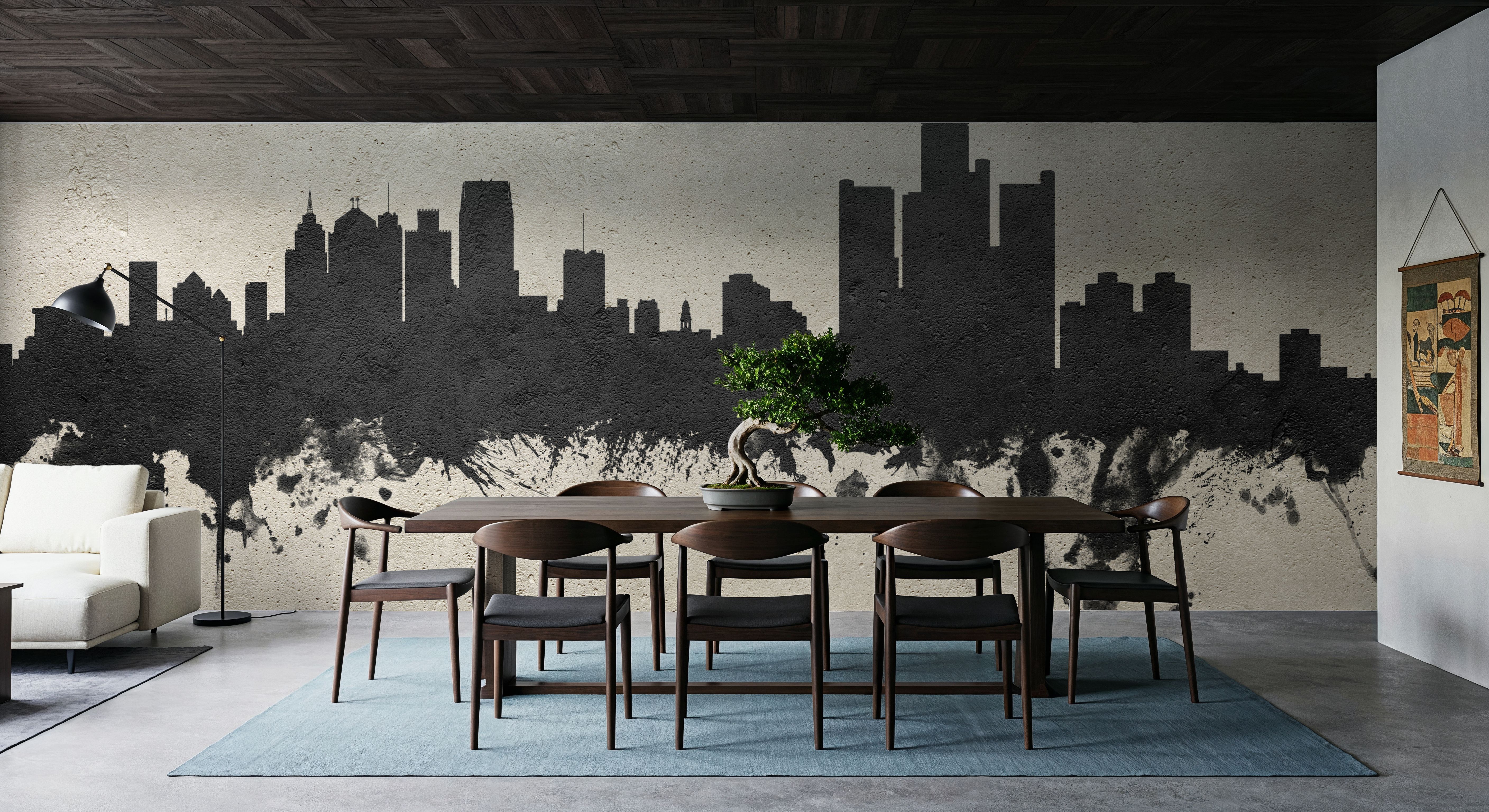 Detroit Michigan Skyline Concrete